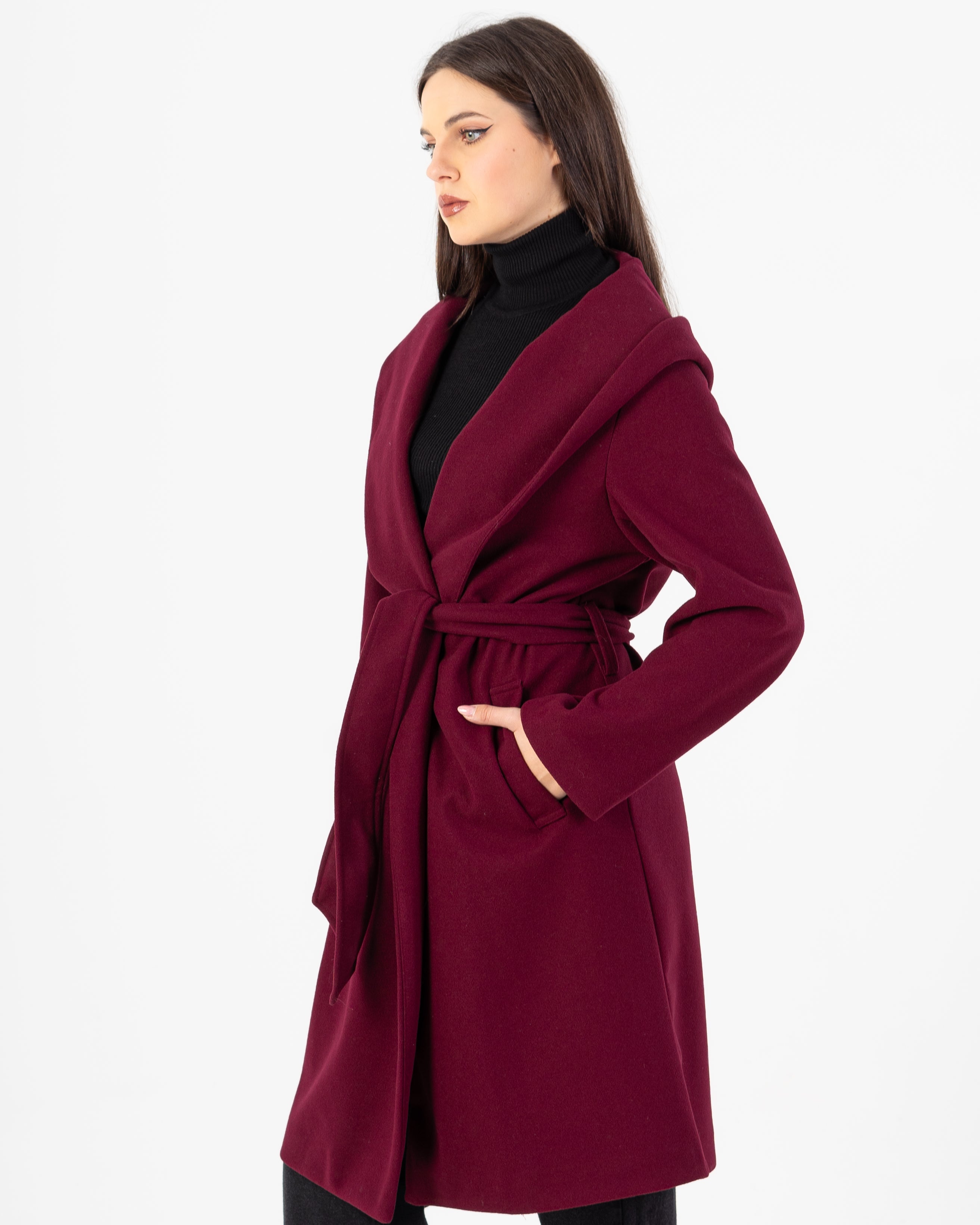 Minimalist Coat - With Belt (Hooded)