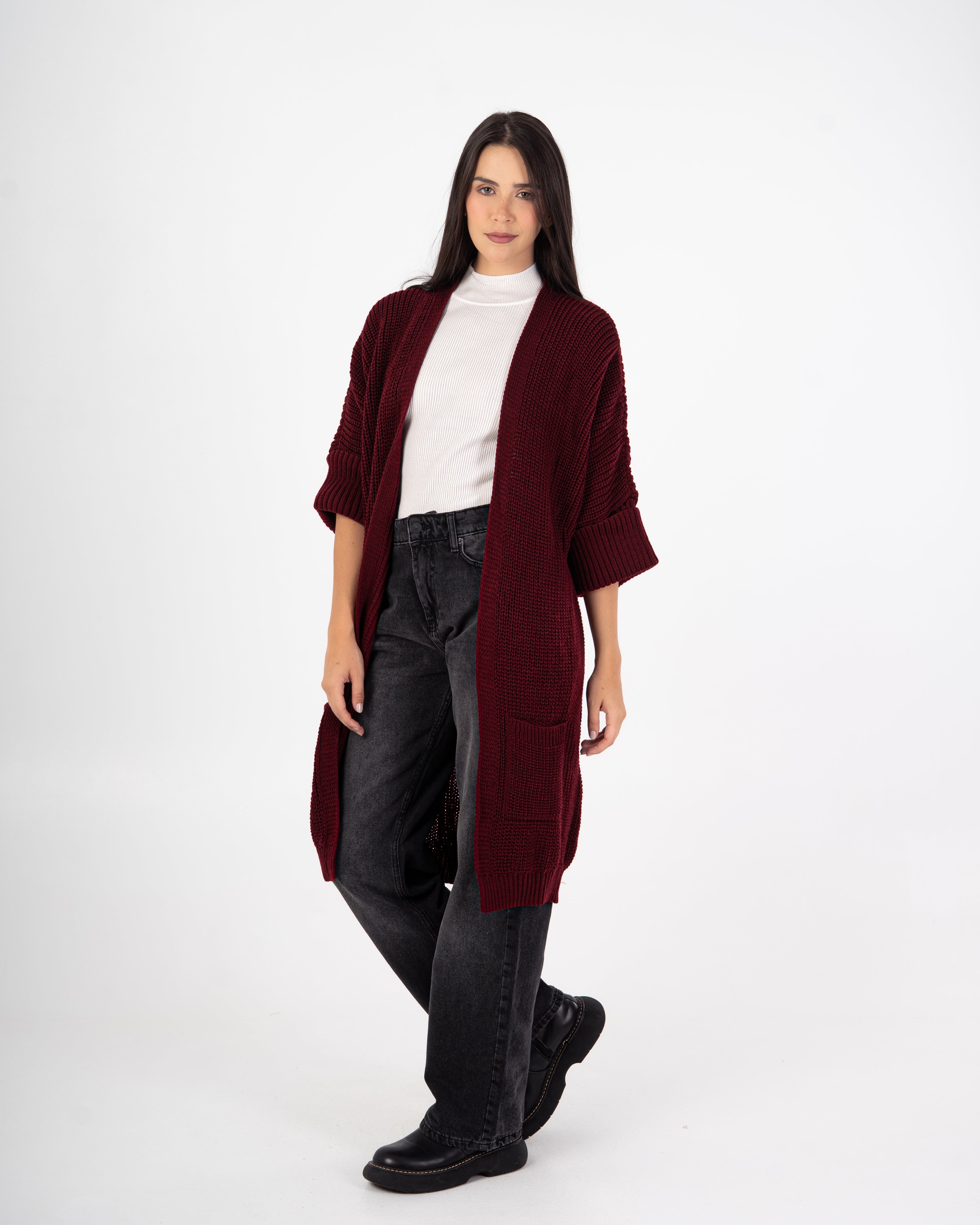 Knitwear Cardigan – (Folded Sleeves - Plain)