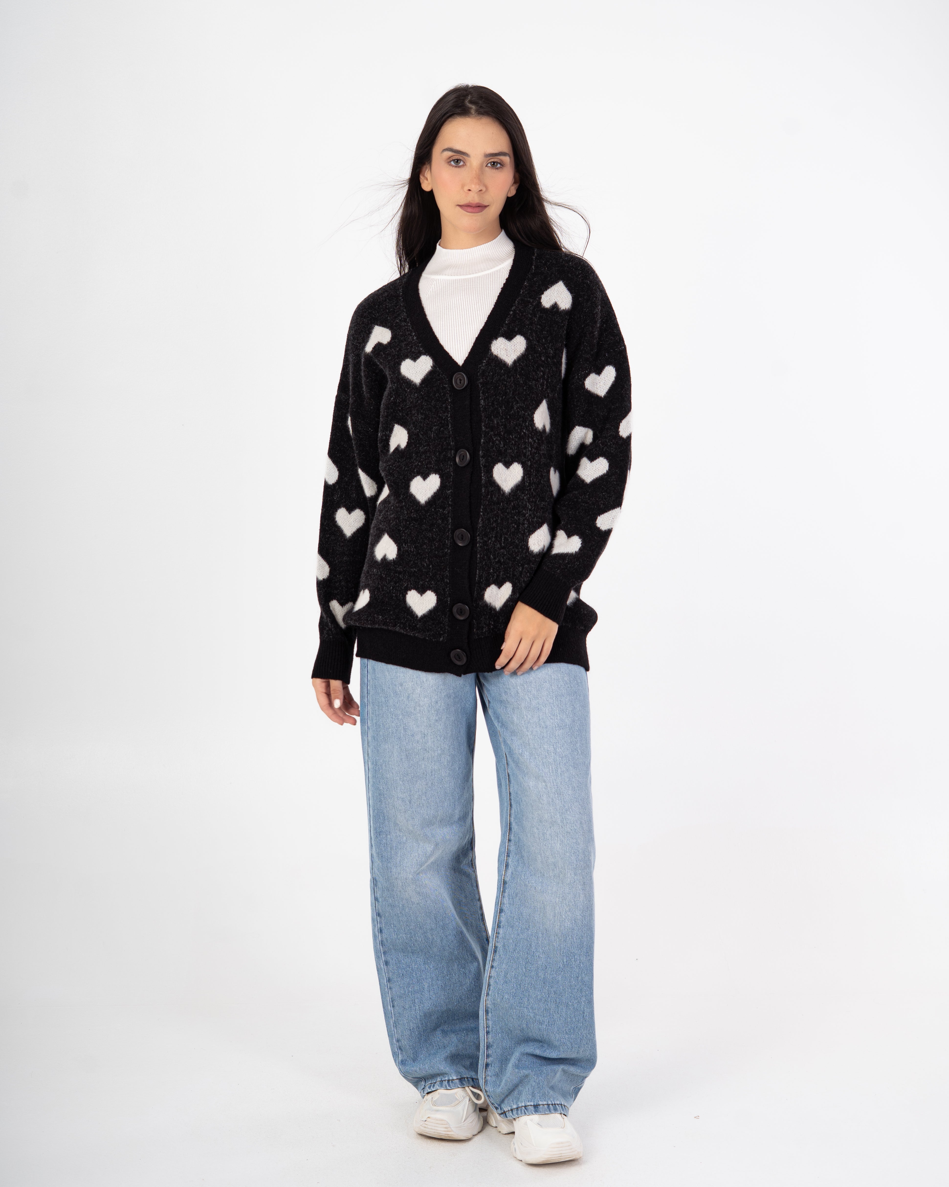 Knitwear Cardigan – Heart Pattern