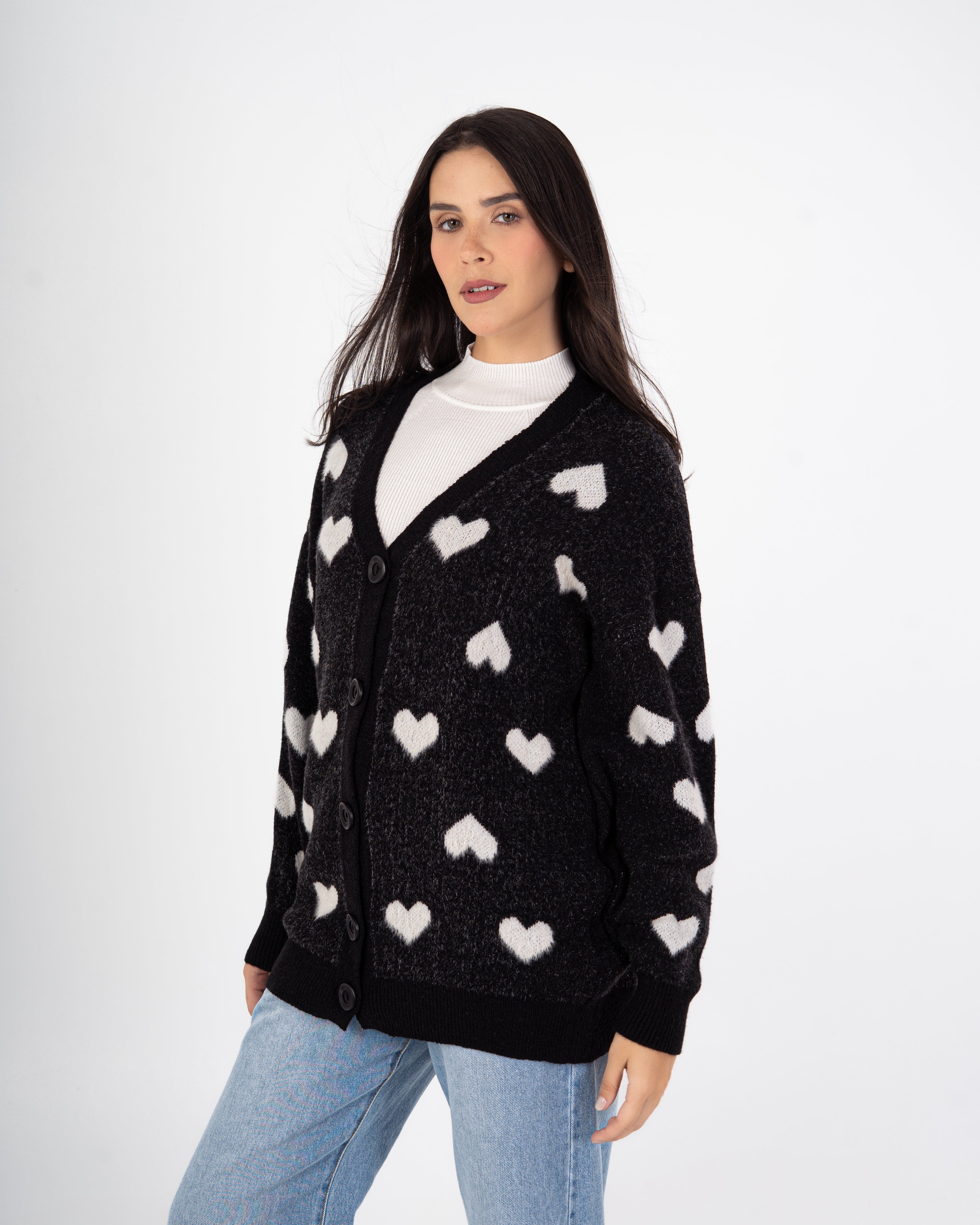 Knitwear Cardigan – Heart Pattern