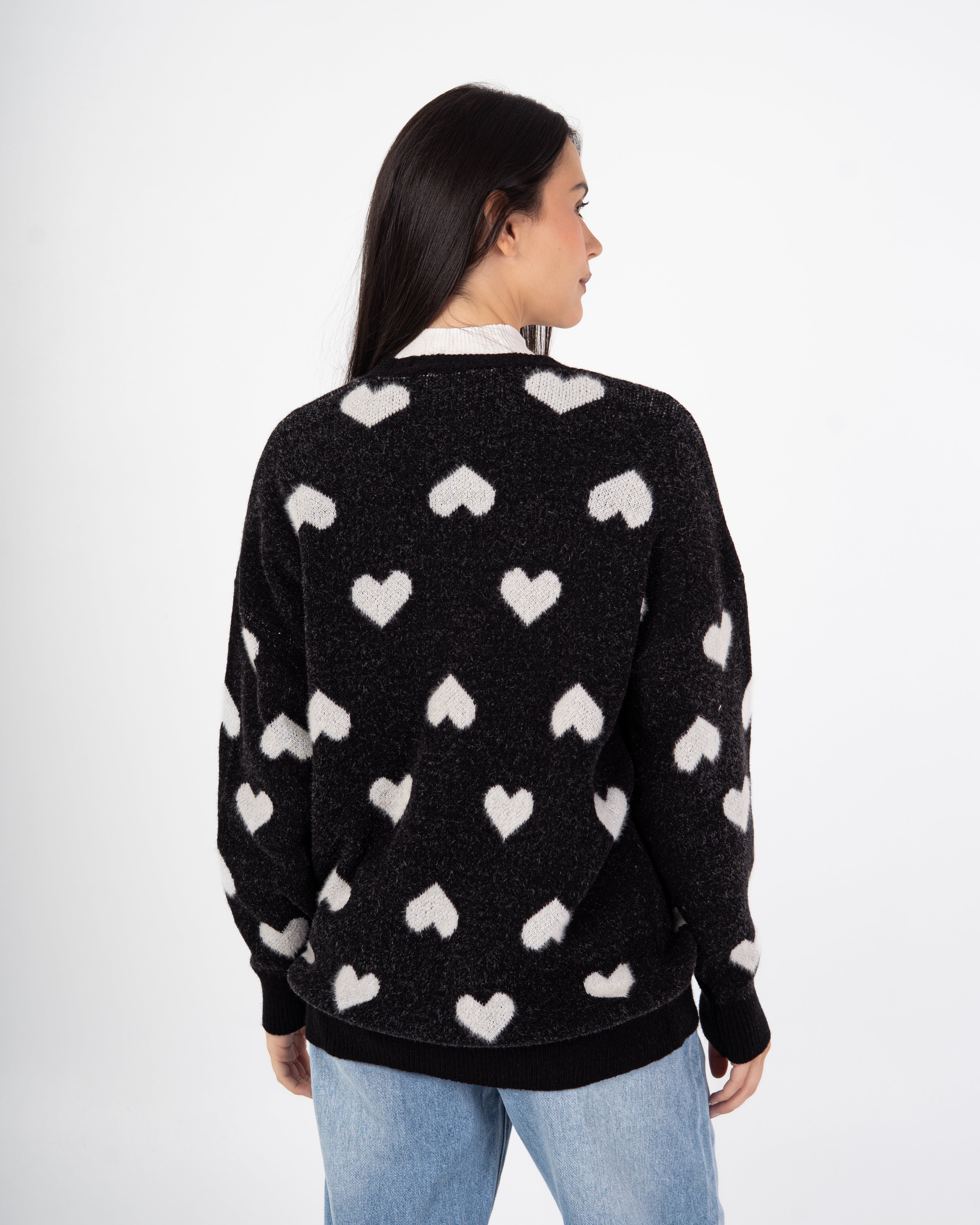 Knitwear Cardigan – Heart Pattern