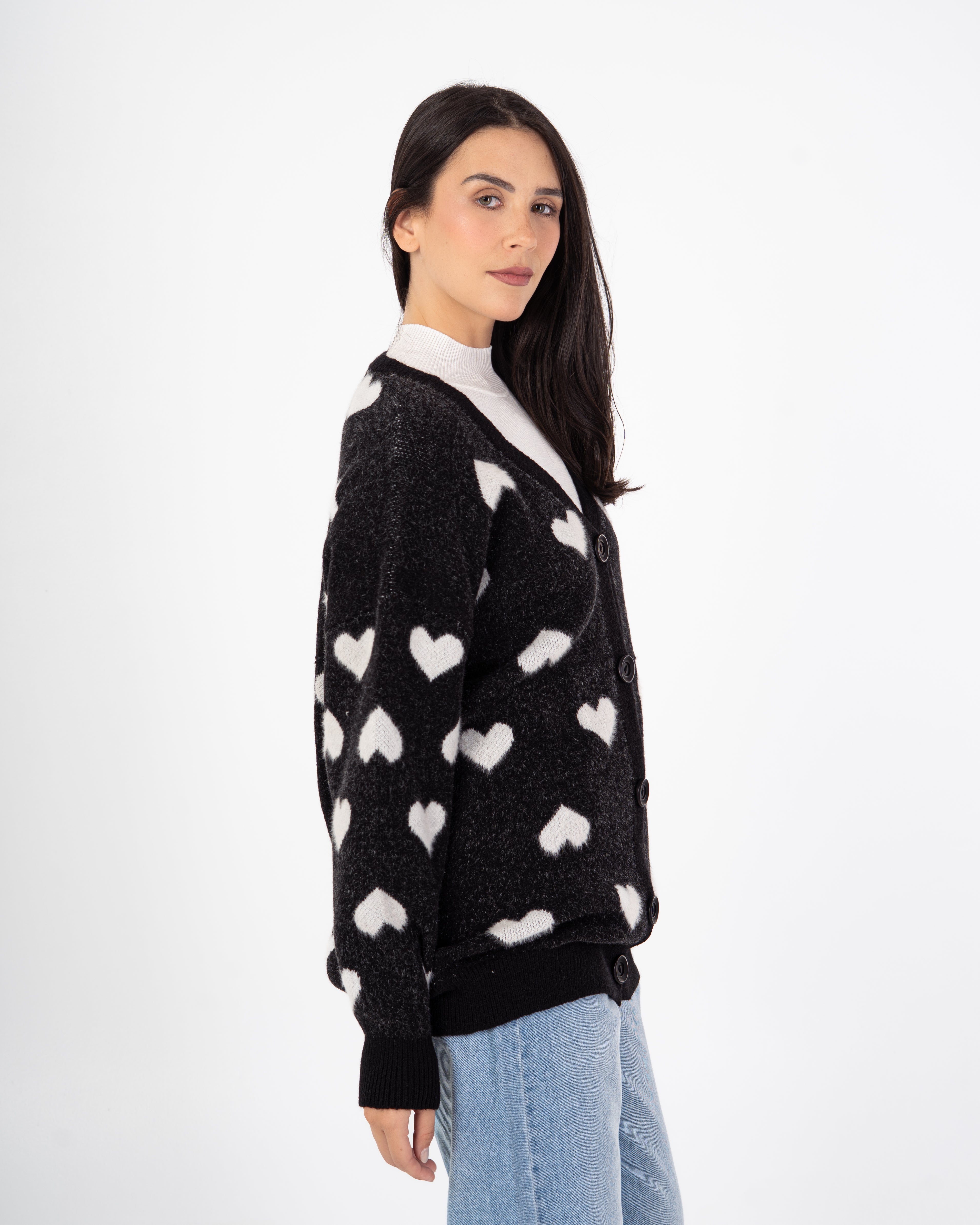Knitwear Cardigan – Heart Pattern