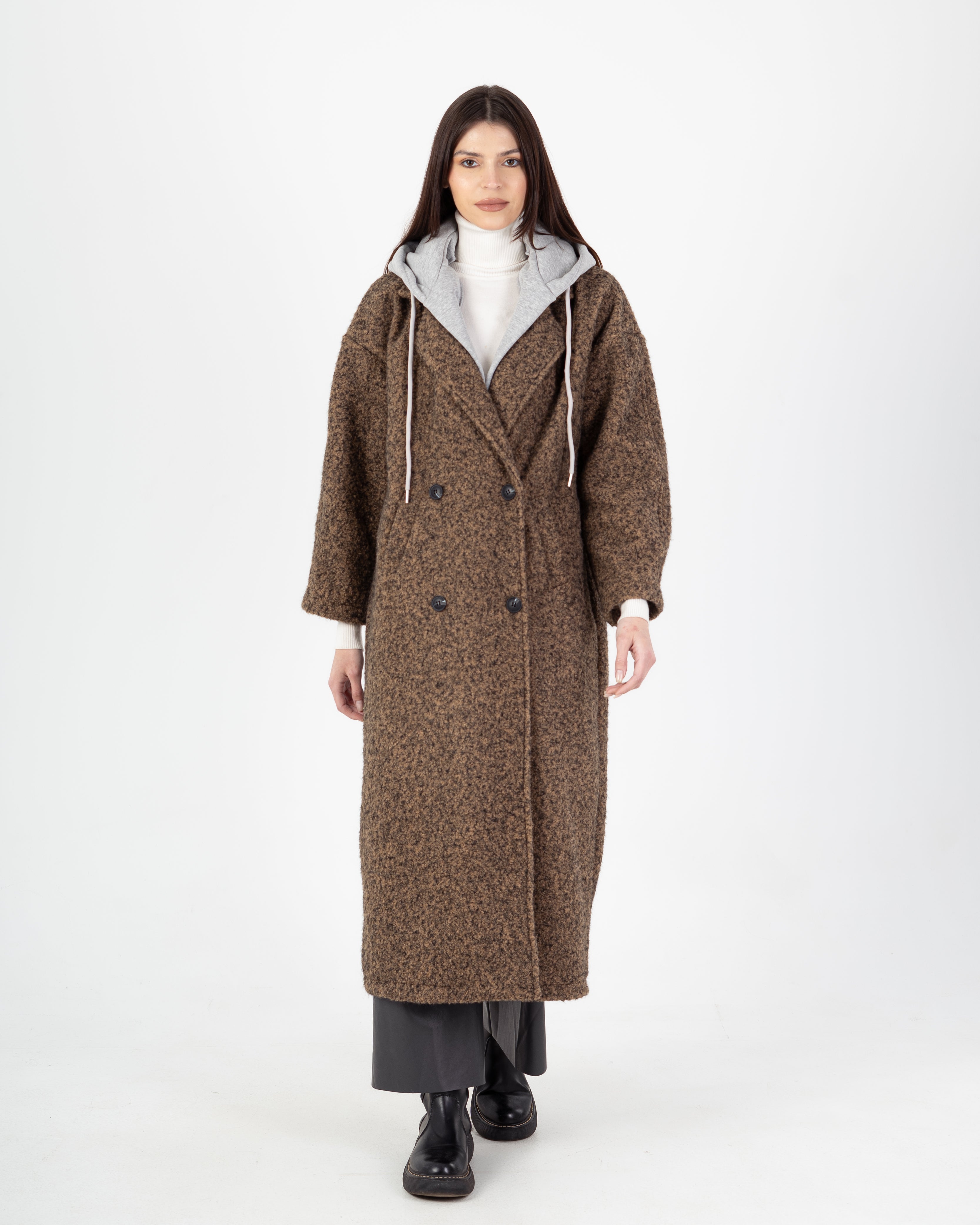 Wool Jacket - Long With Large Hood