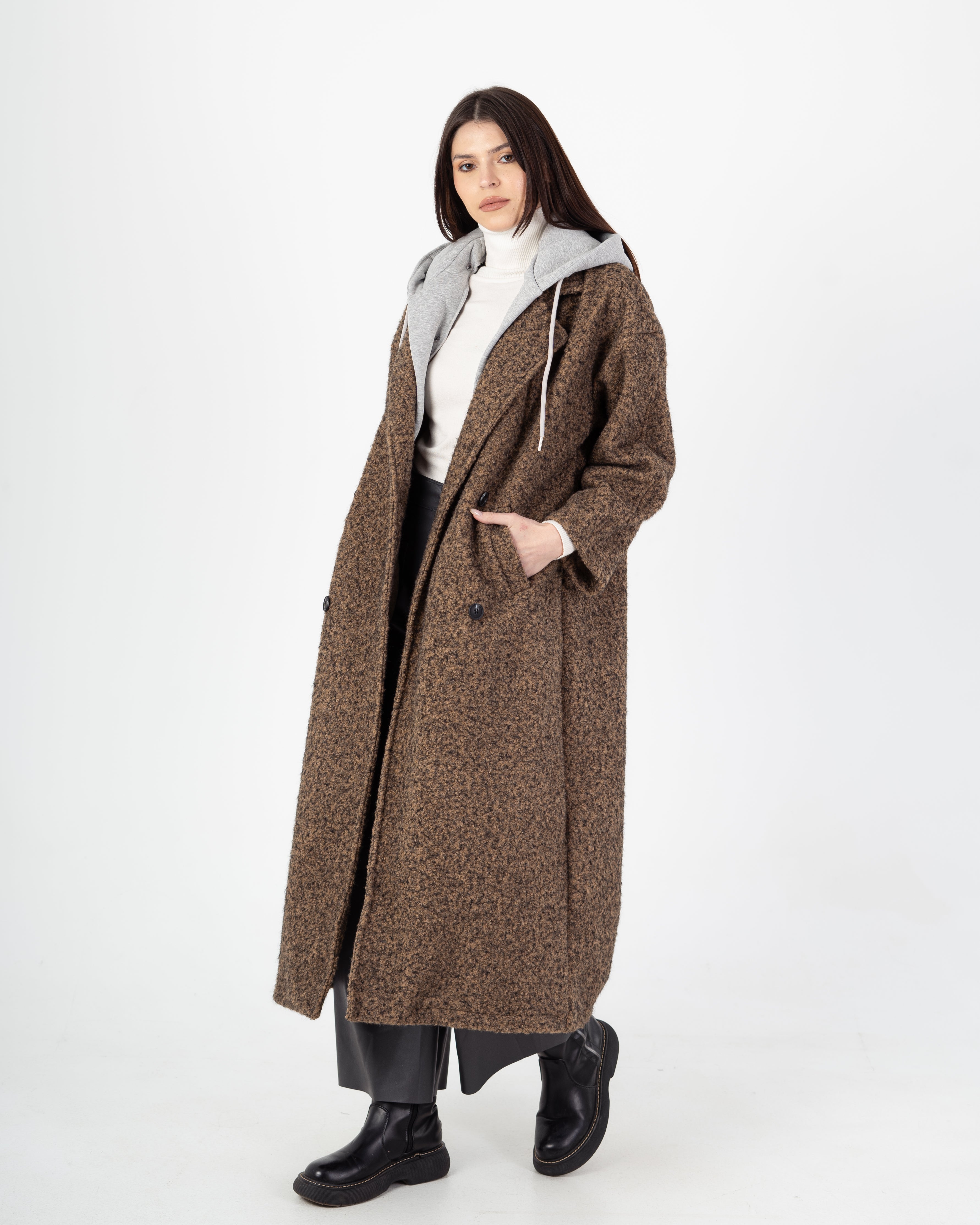 Wool Jacket - Long With Large Hood