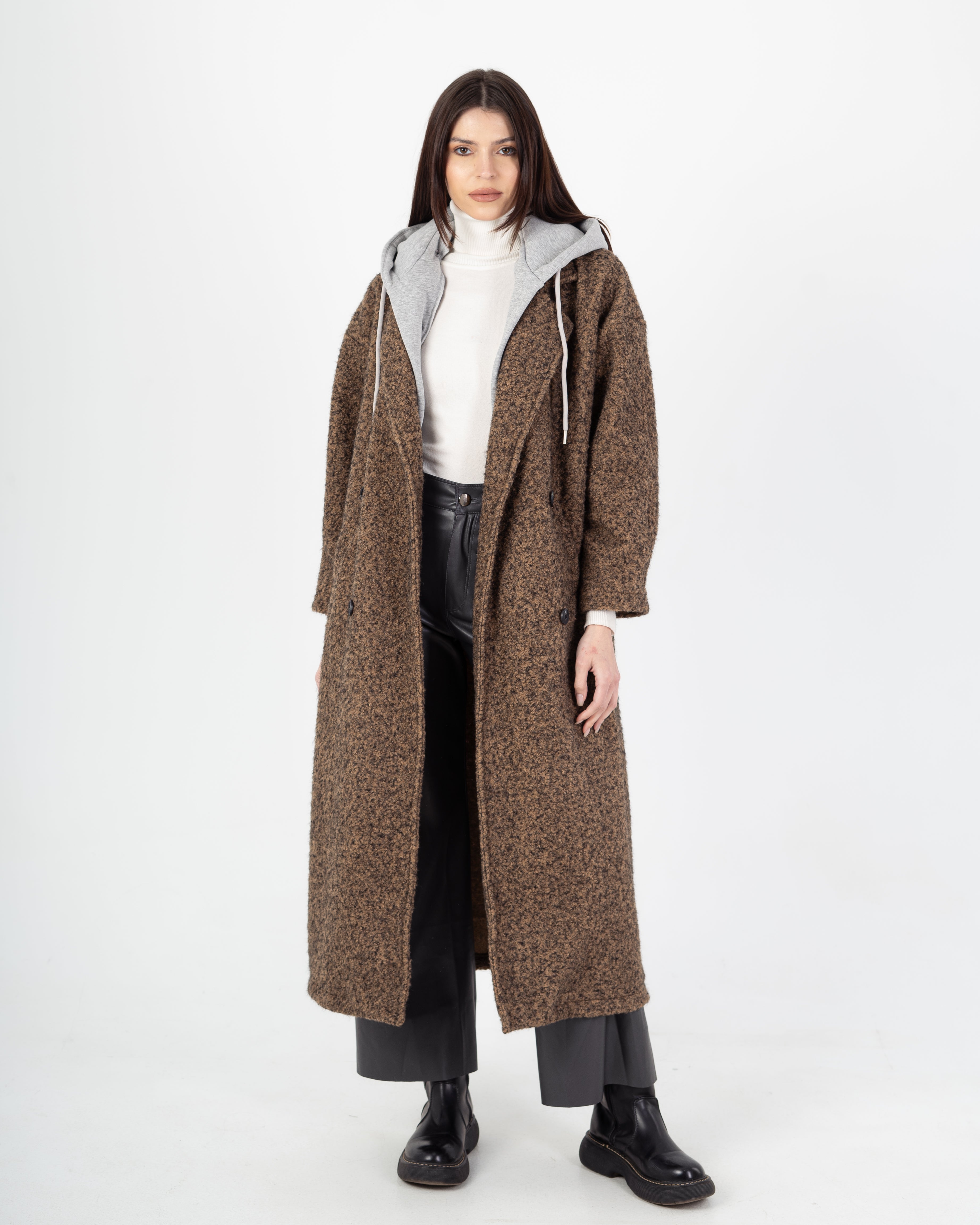 Wool Jacket - Long With Large Hood