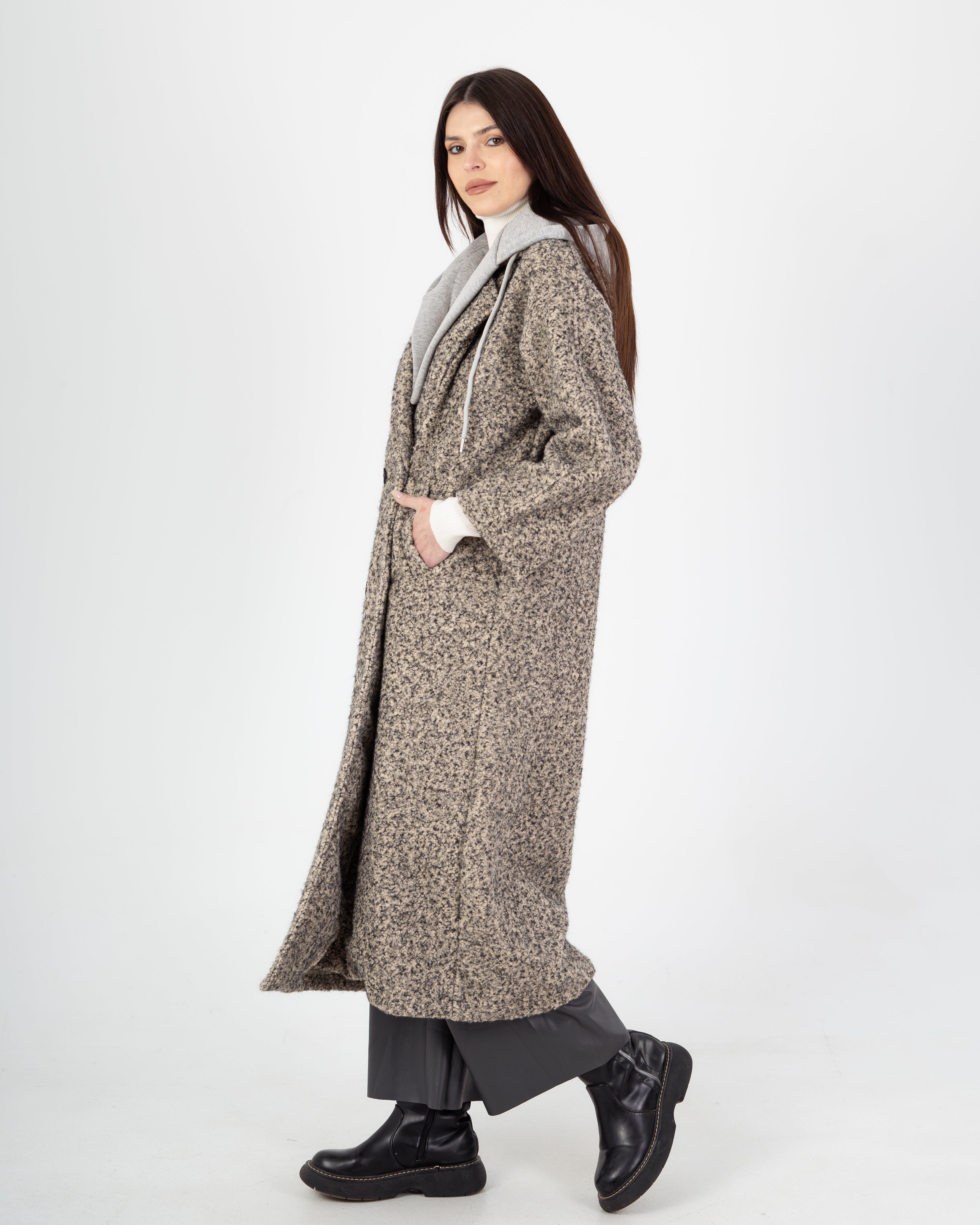 Wool Jacket - Long With Large Hood