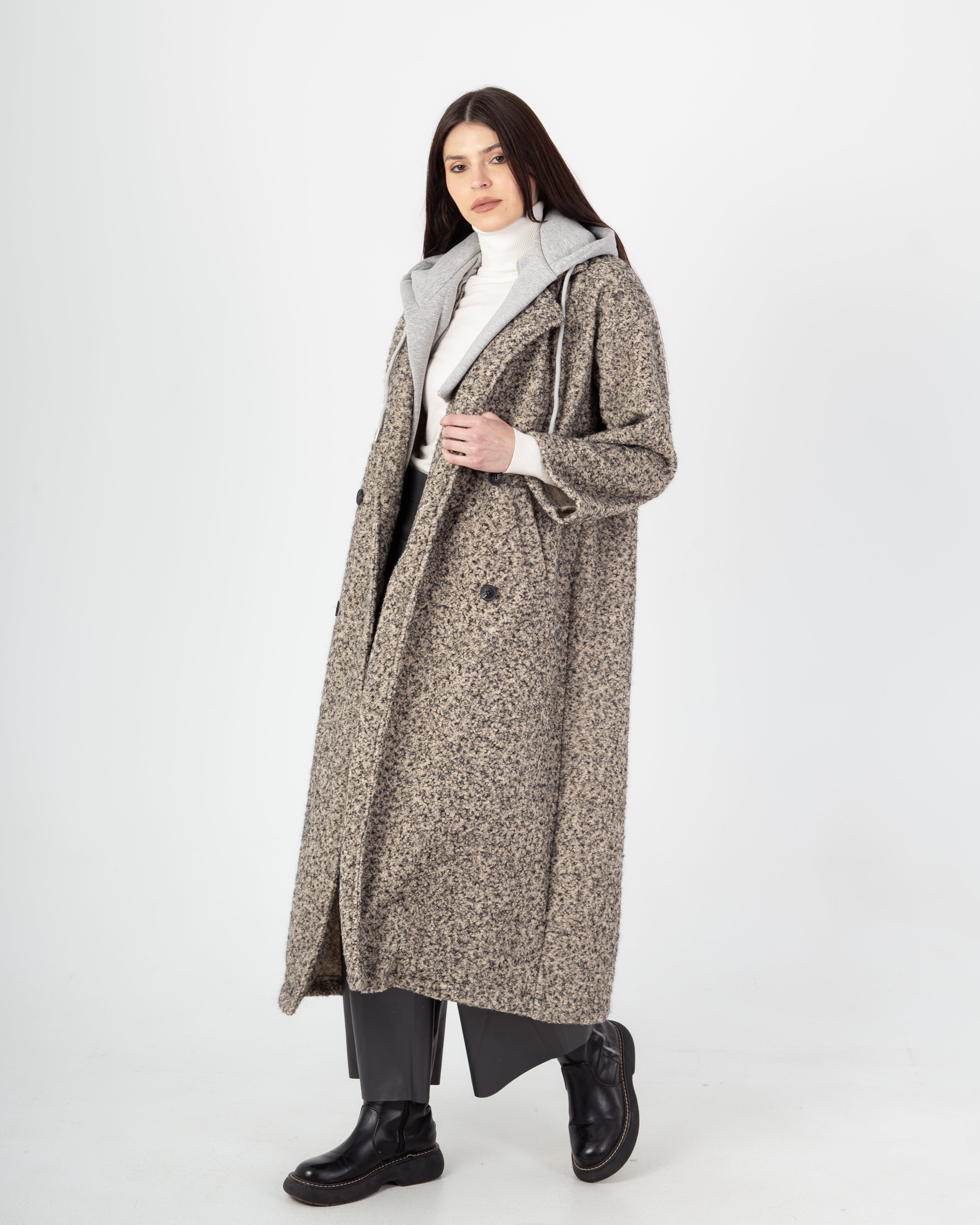 Wool Jacket - Long With Large Hood