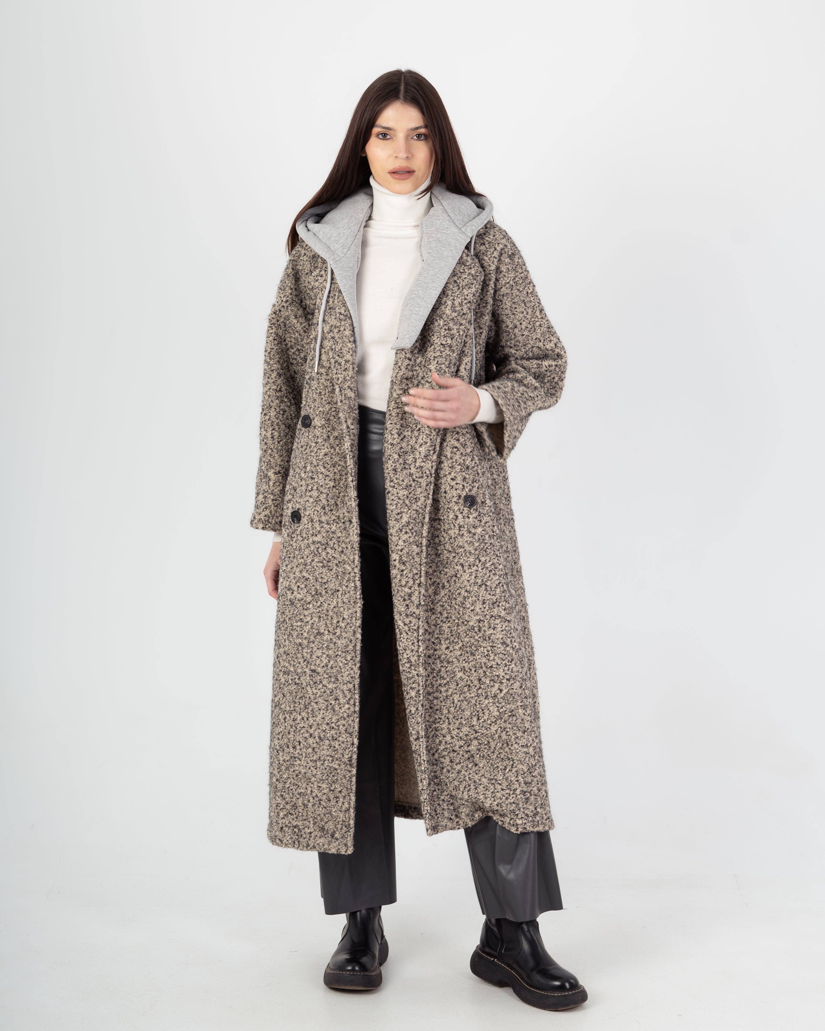 Wool Jacket - Long With Large Hood