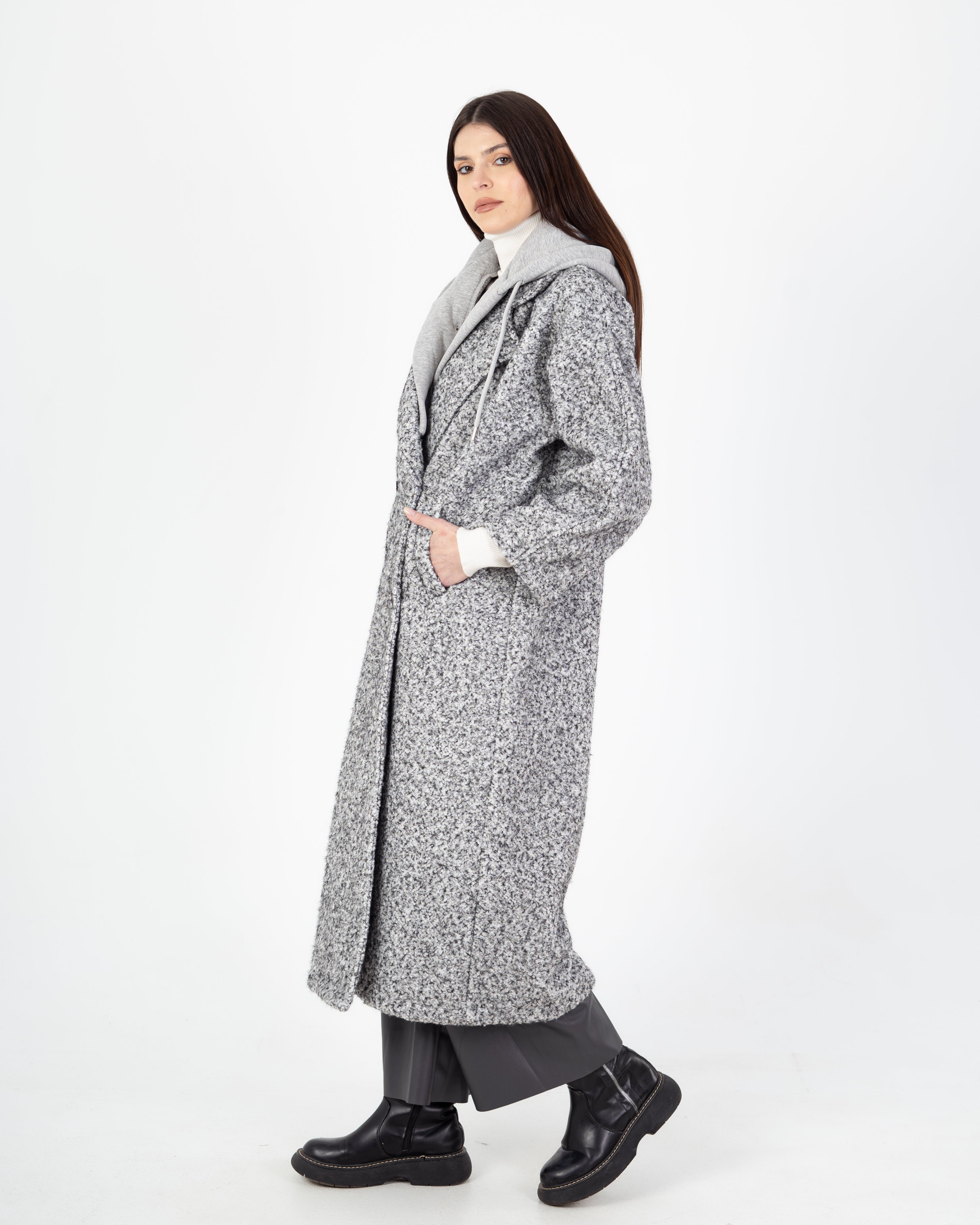 Wool Jacket - Long With Large Hood