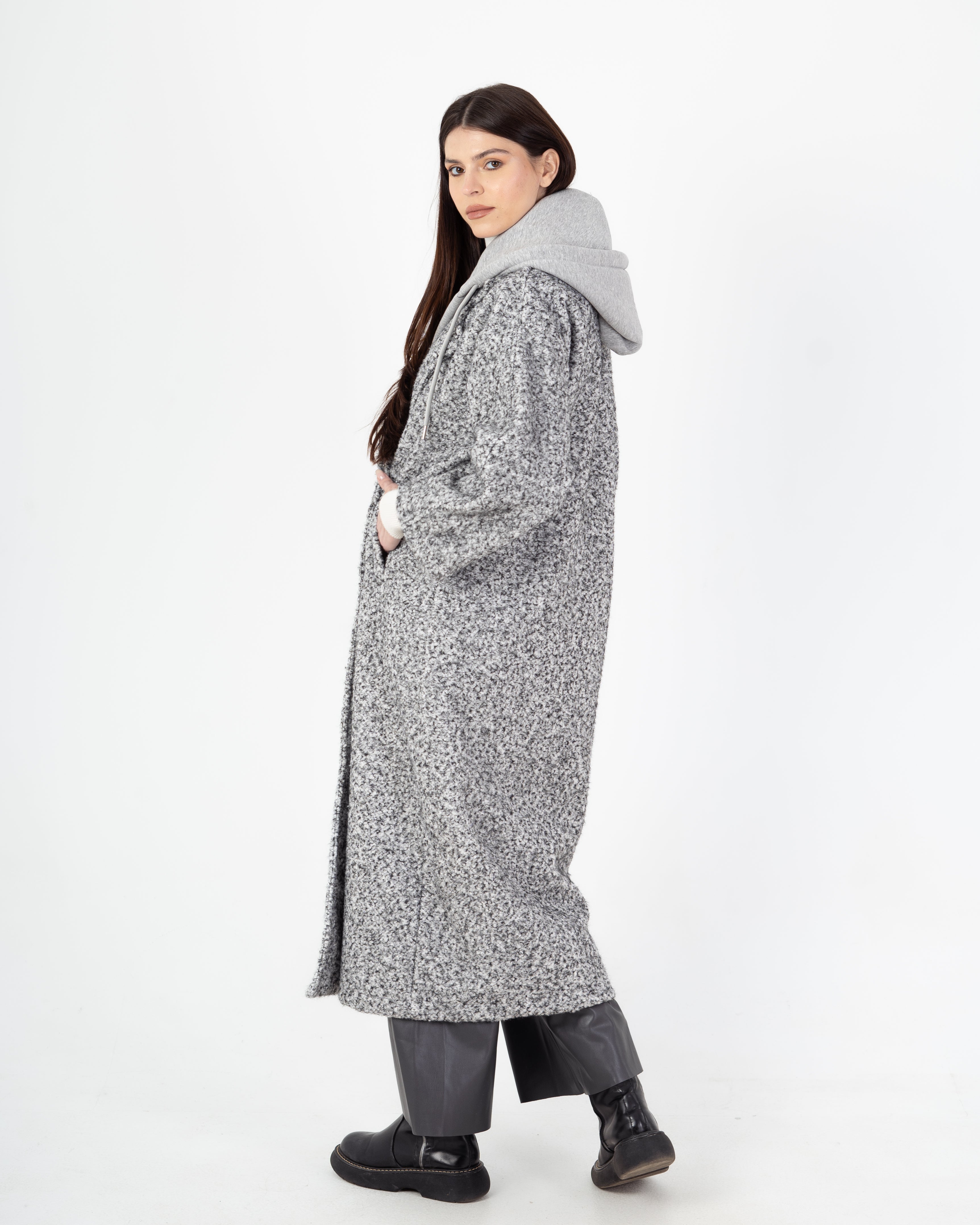 Wool Jacket - Long With Large Hood