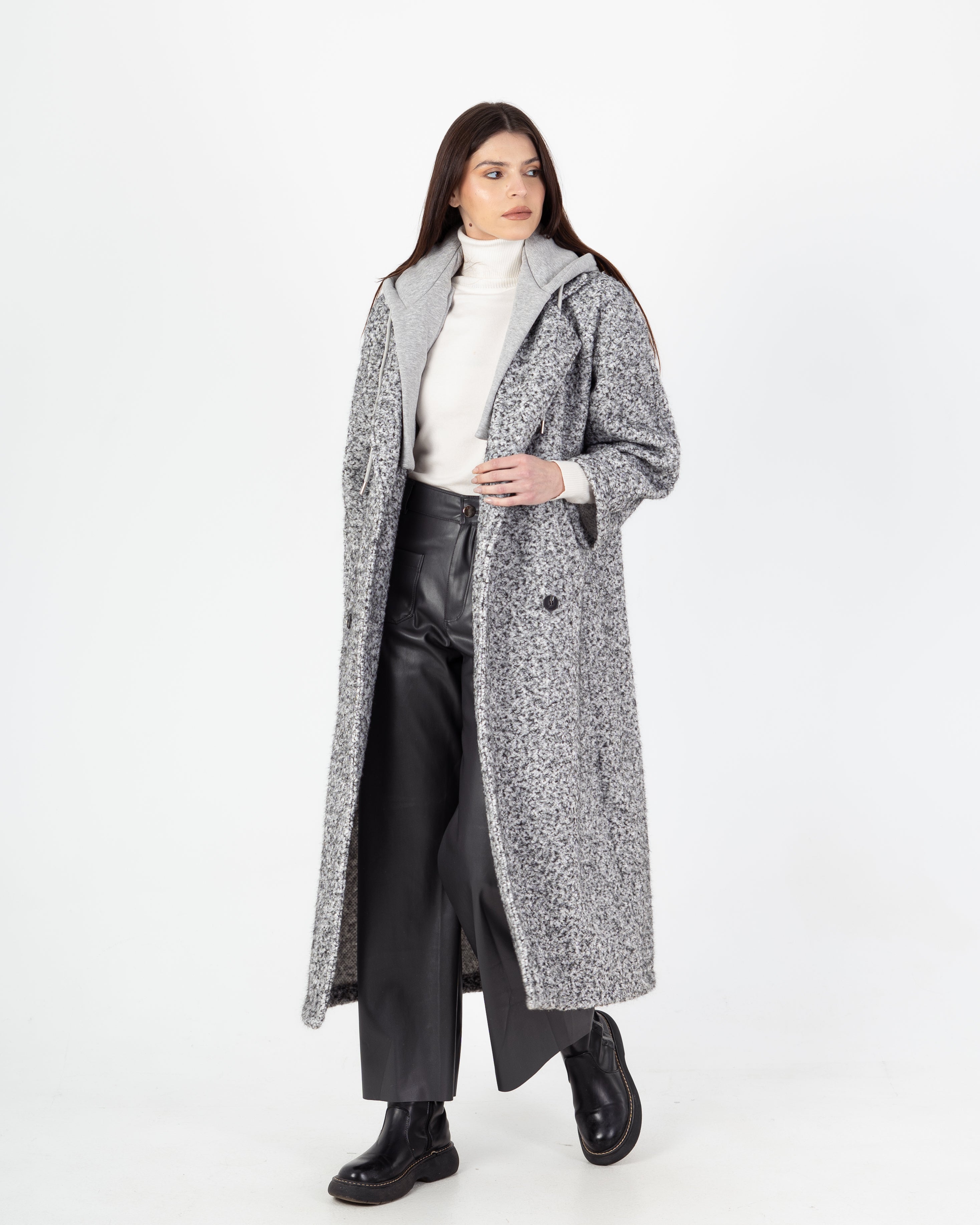 Wool Jacket - Long With Large Hood