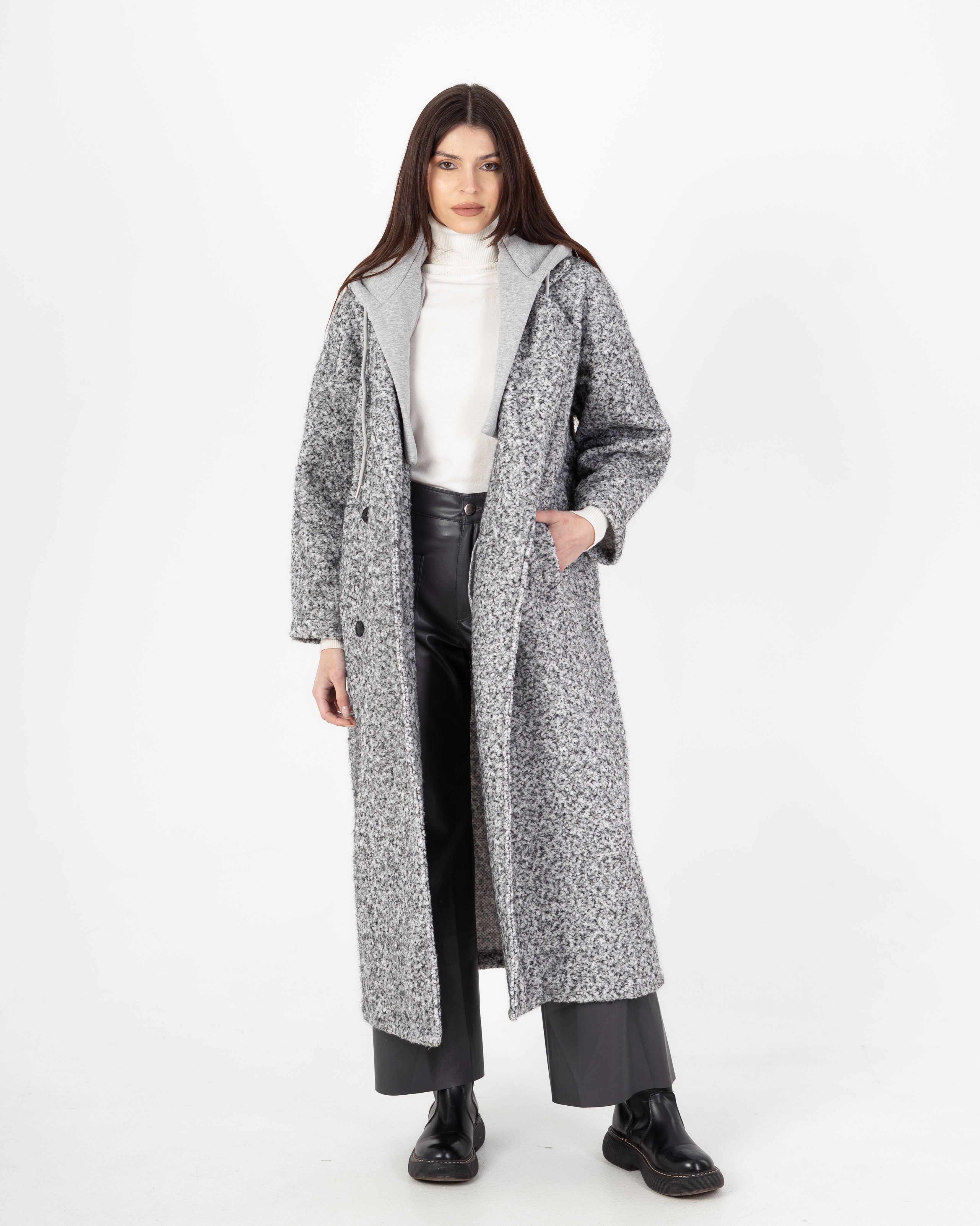 Wool Jacket - Long With Large Hood