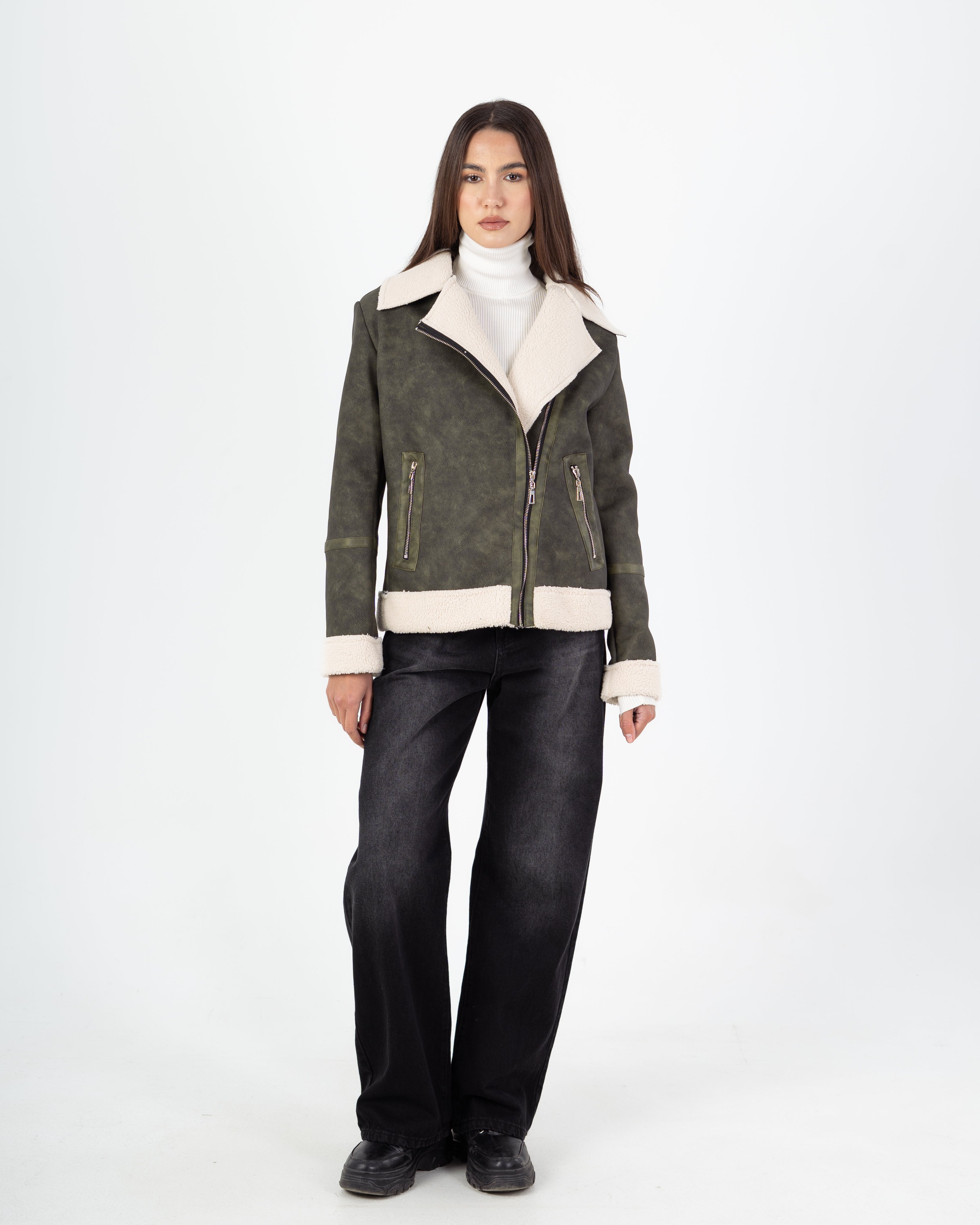 Leather Jacket - Fur (Zipper Pockets) Hand Line