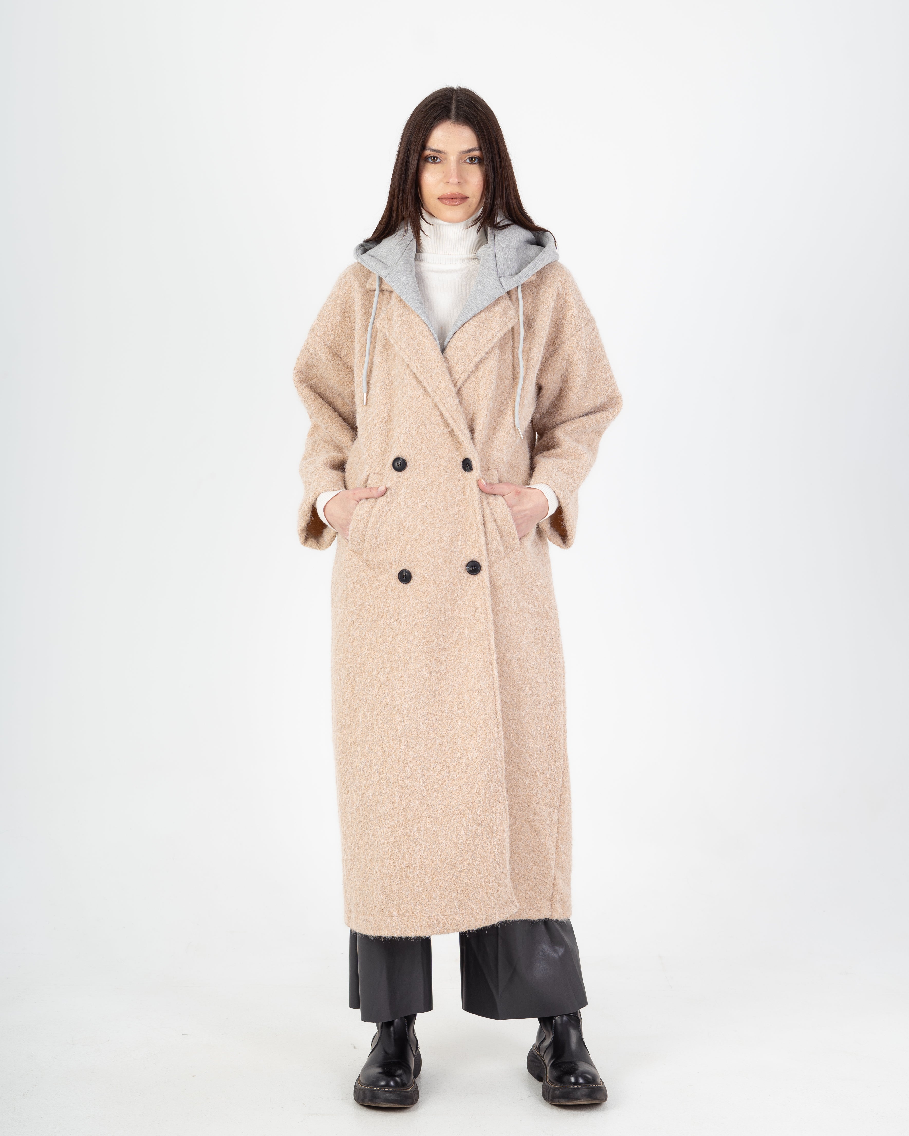 Wool Jacket - Long With Large Hood