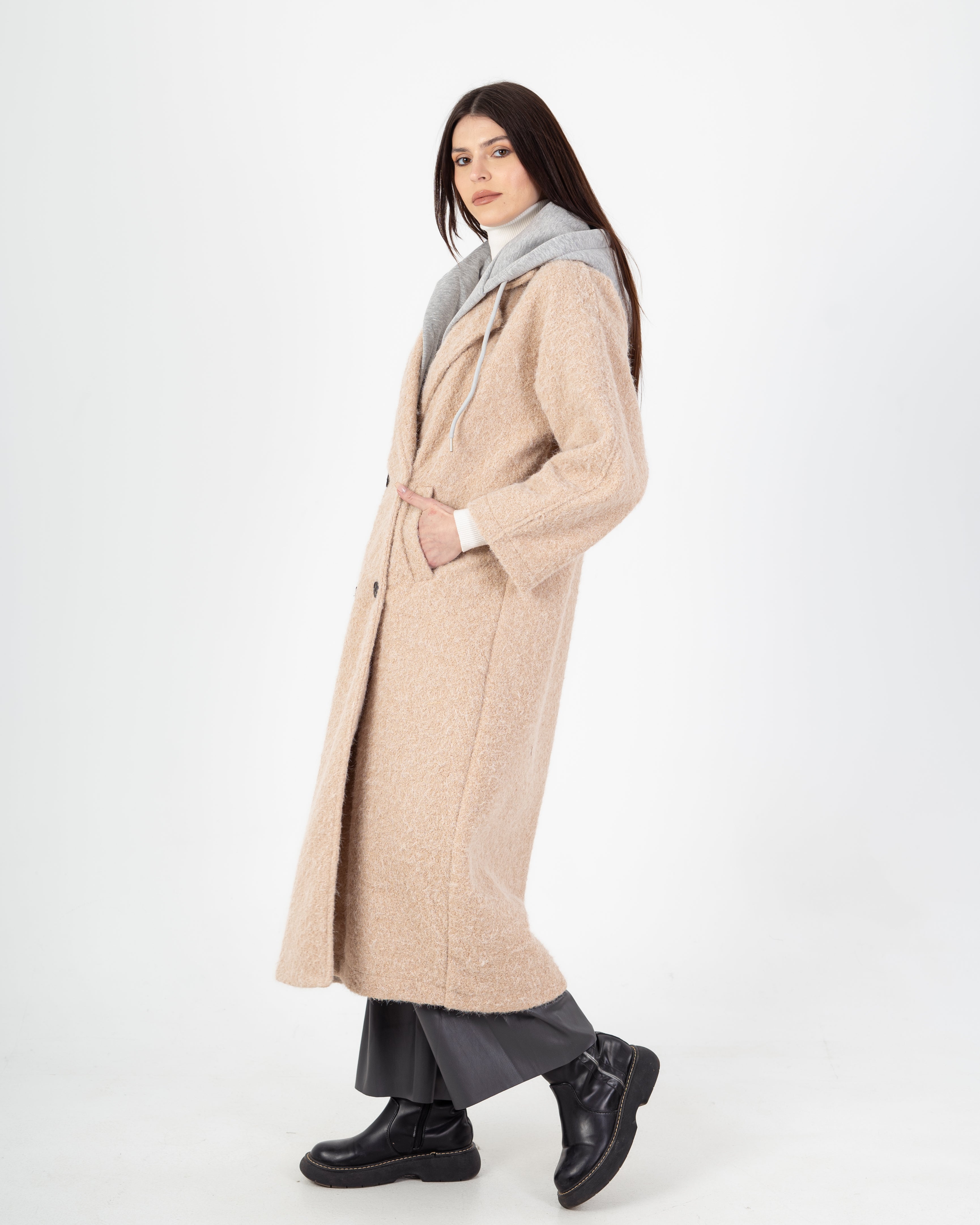 Wool Jacket - Long With Large Hood