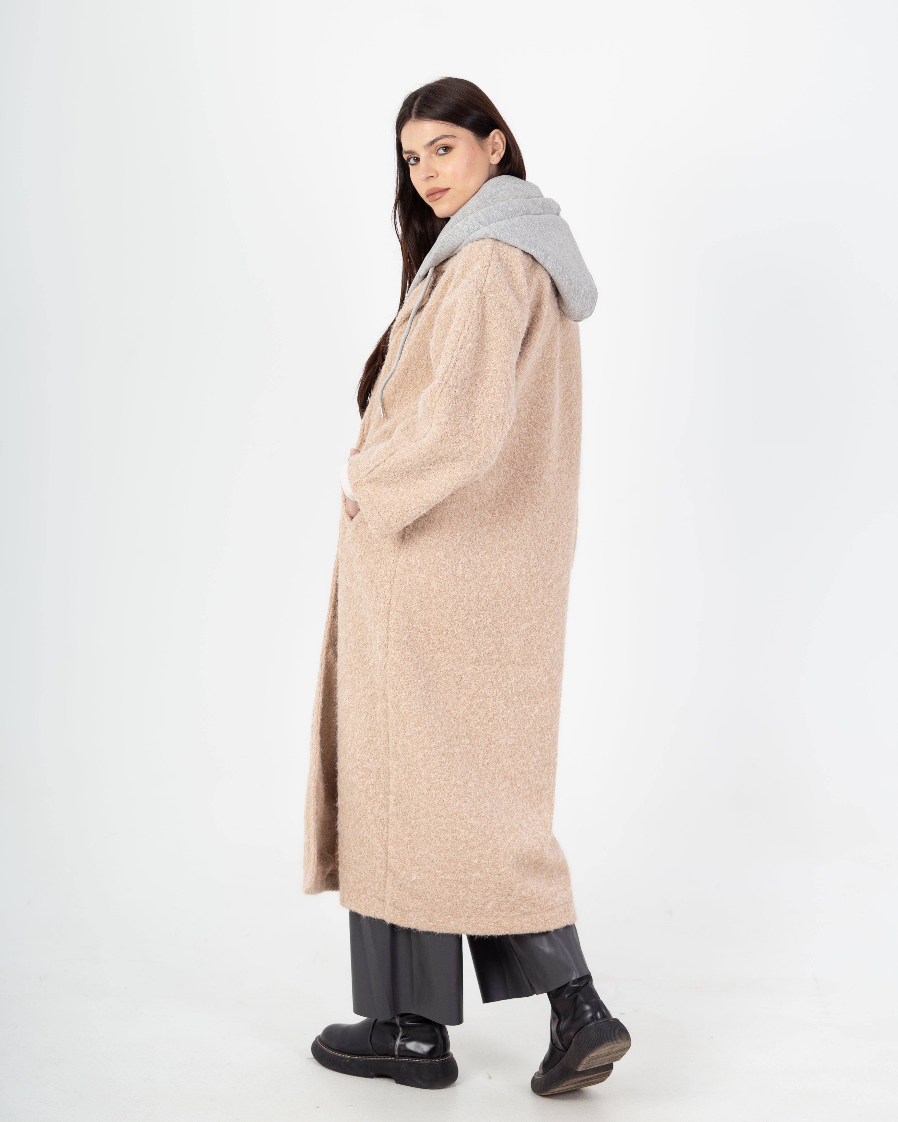 Wool Jacket - Long With Large Hood