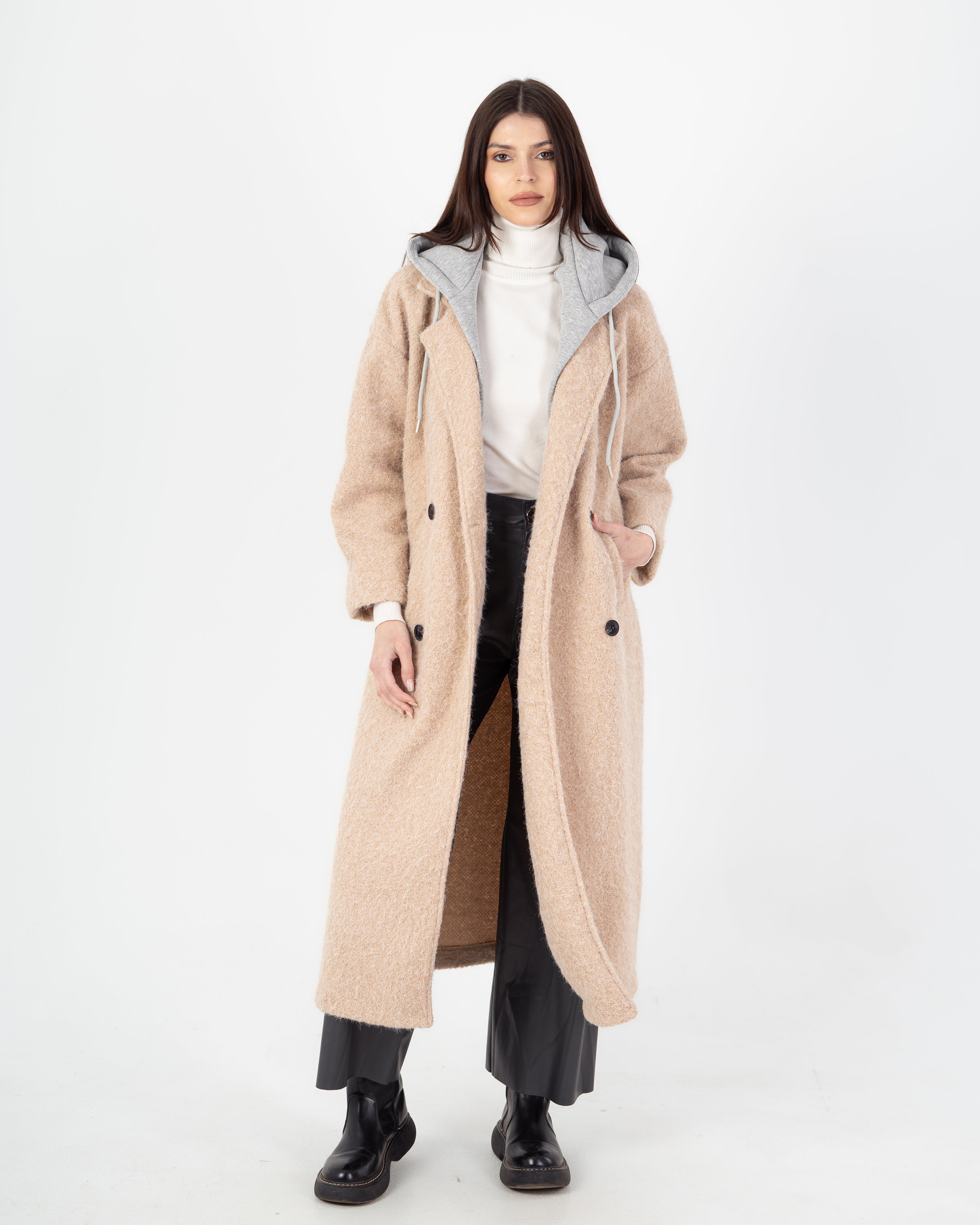 Wool Jacket - Long With Large Hood