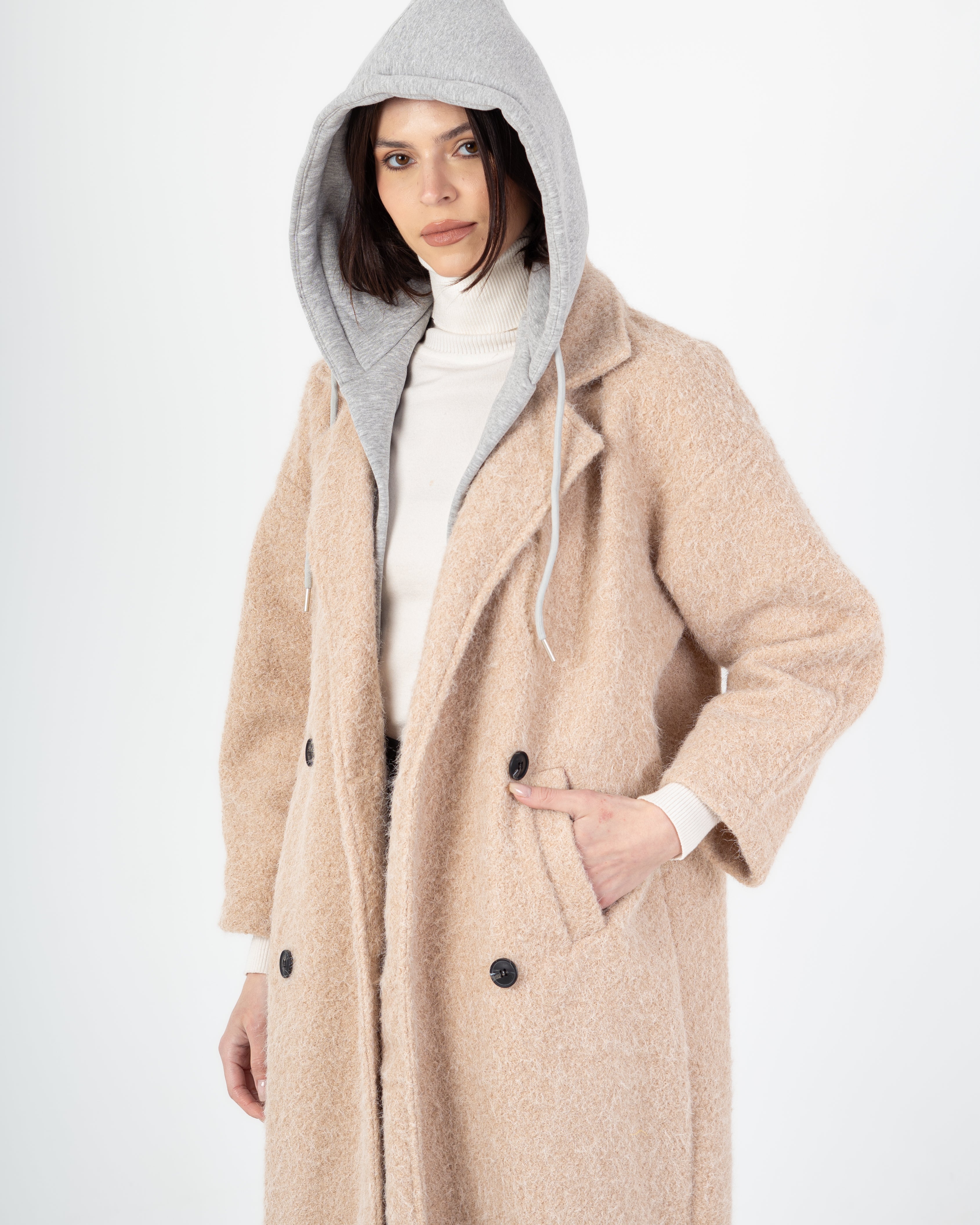 Wool Jacket - Long With Large Hood