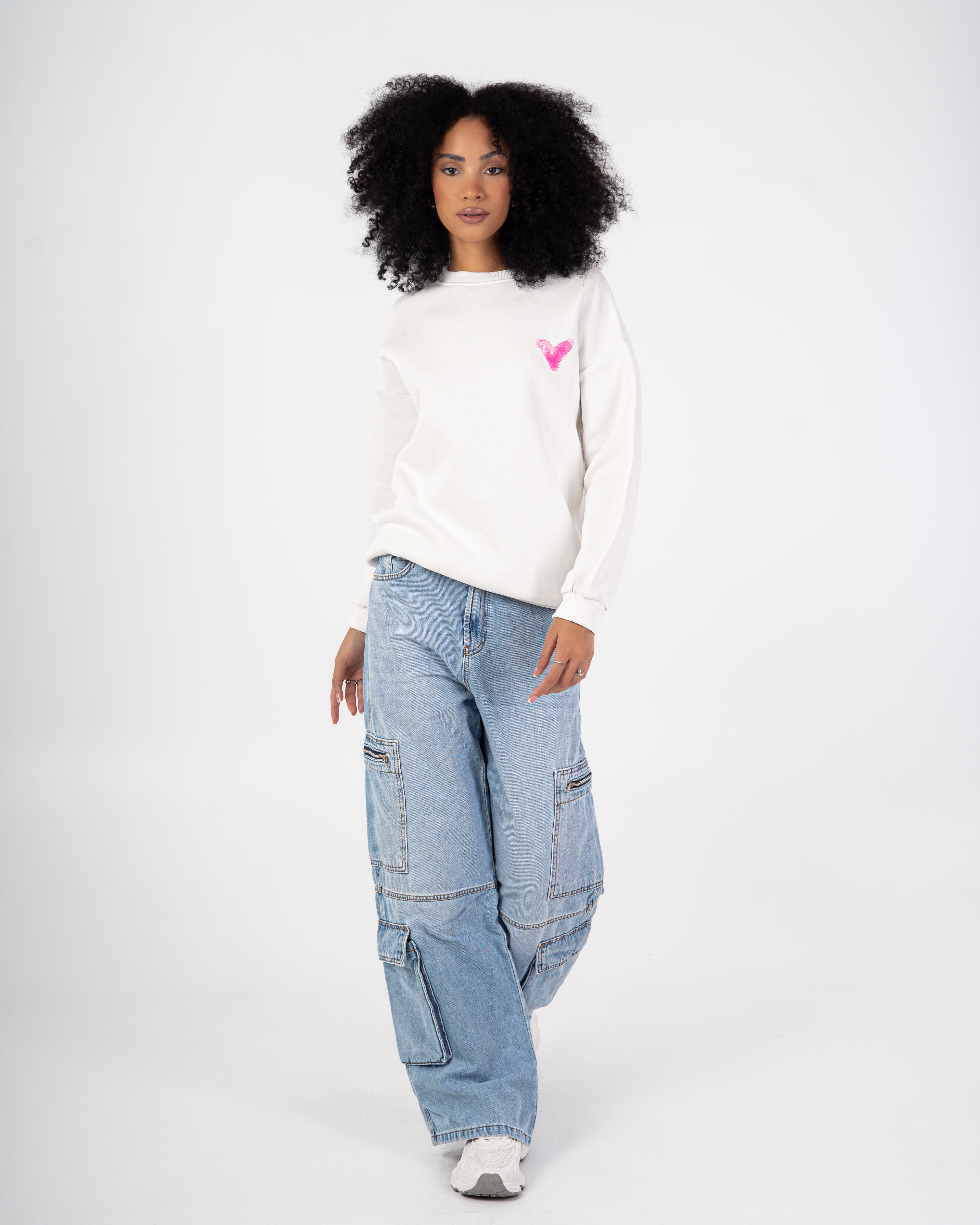 Sweatshirt – Small Front Heart (Back Print)