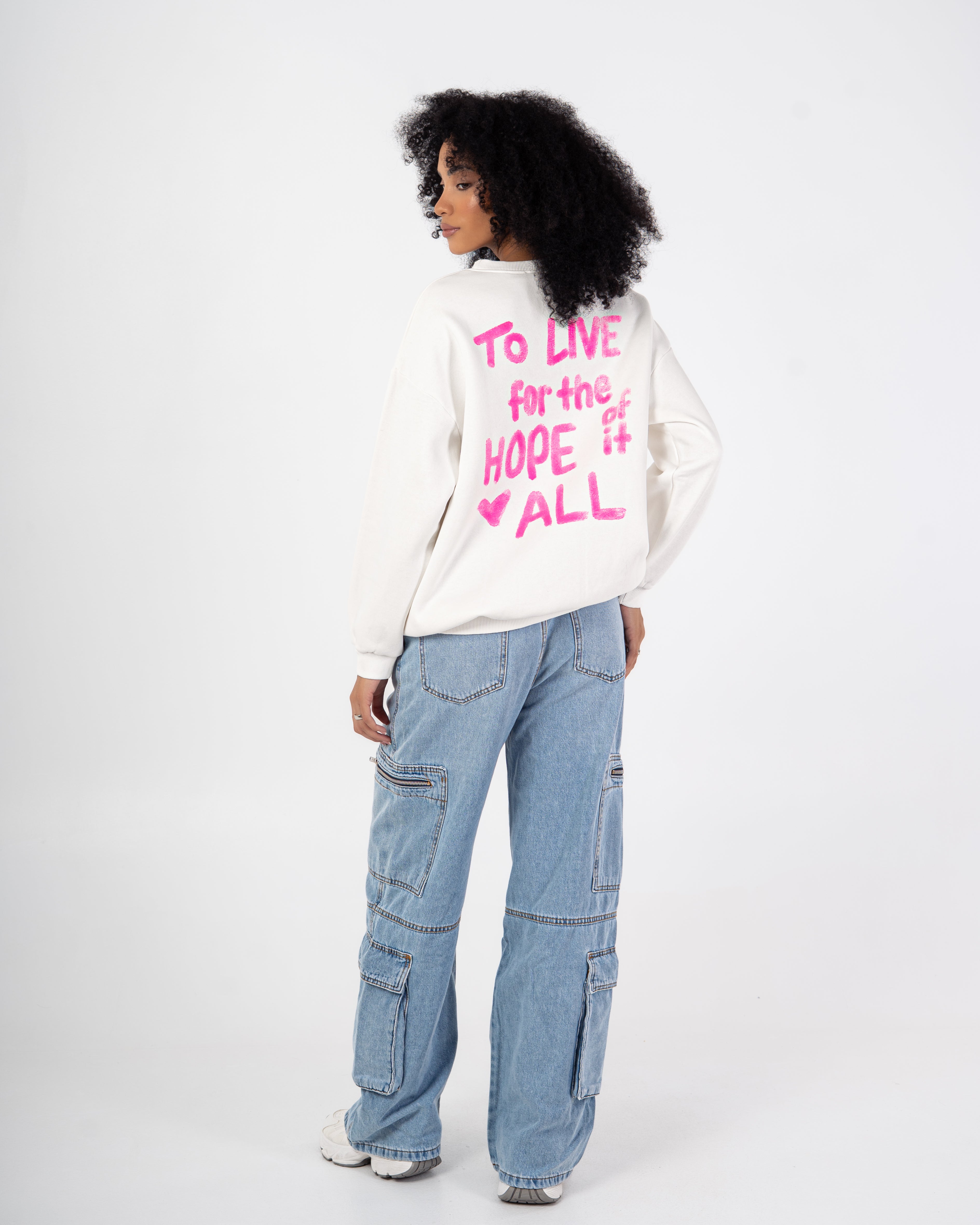 Sweatshirt – Small Front Heart (Back Print)