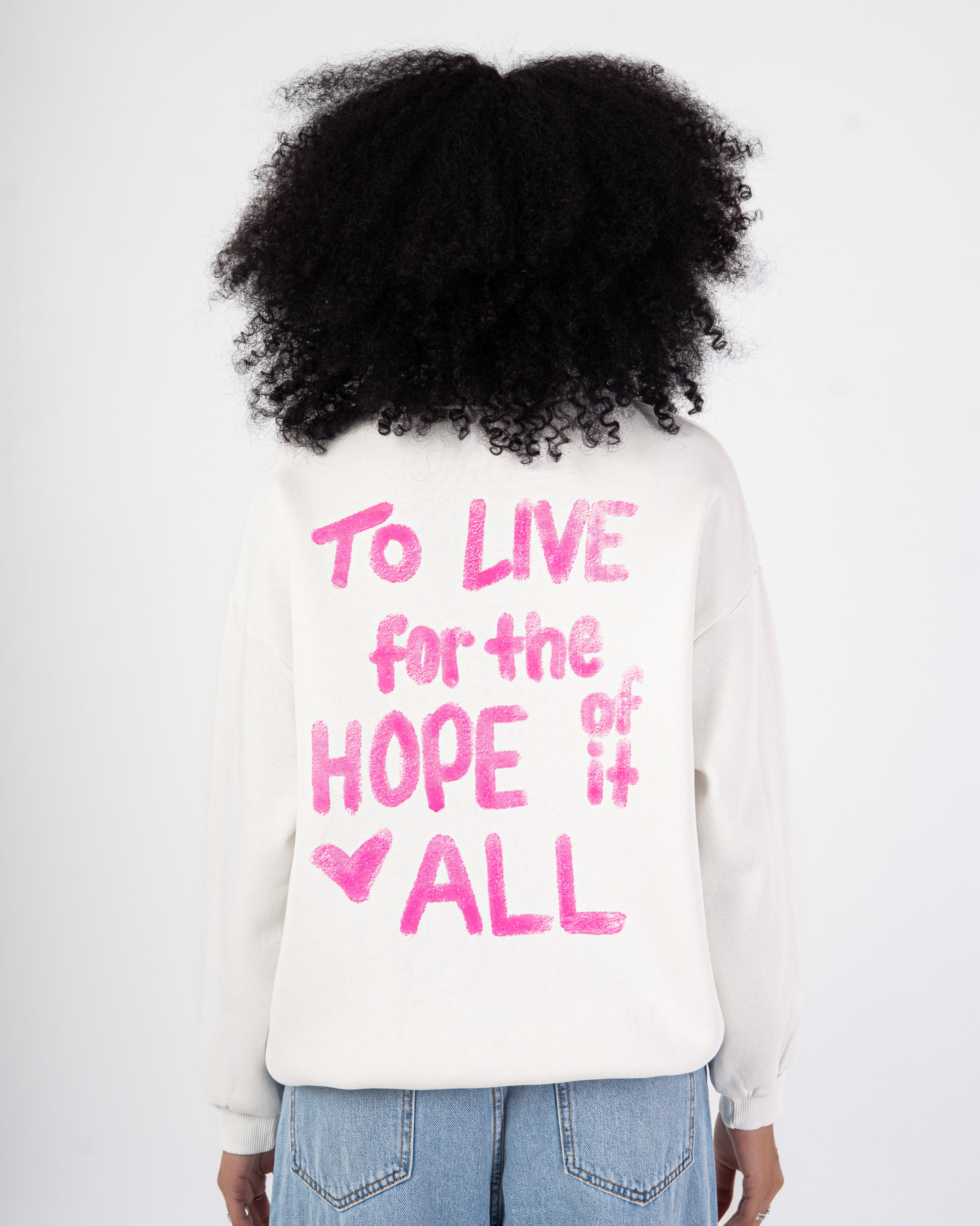 Sweatshirt – Small Front Heart (Back Print)