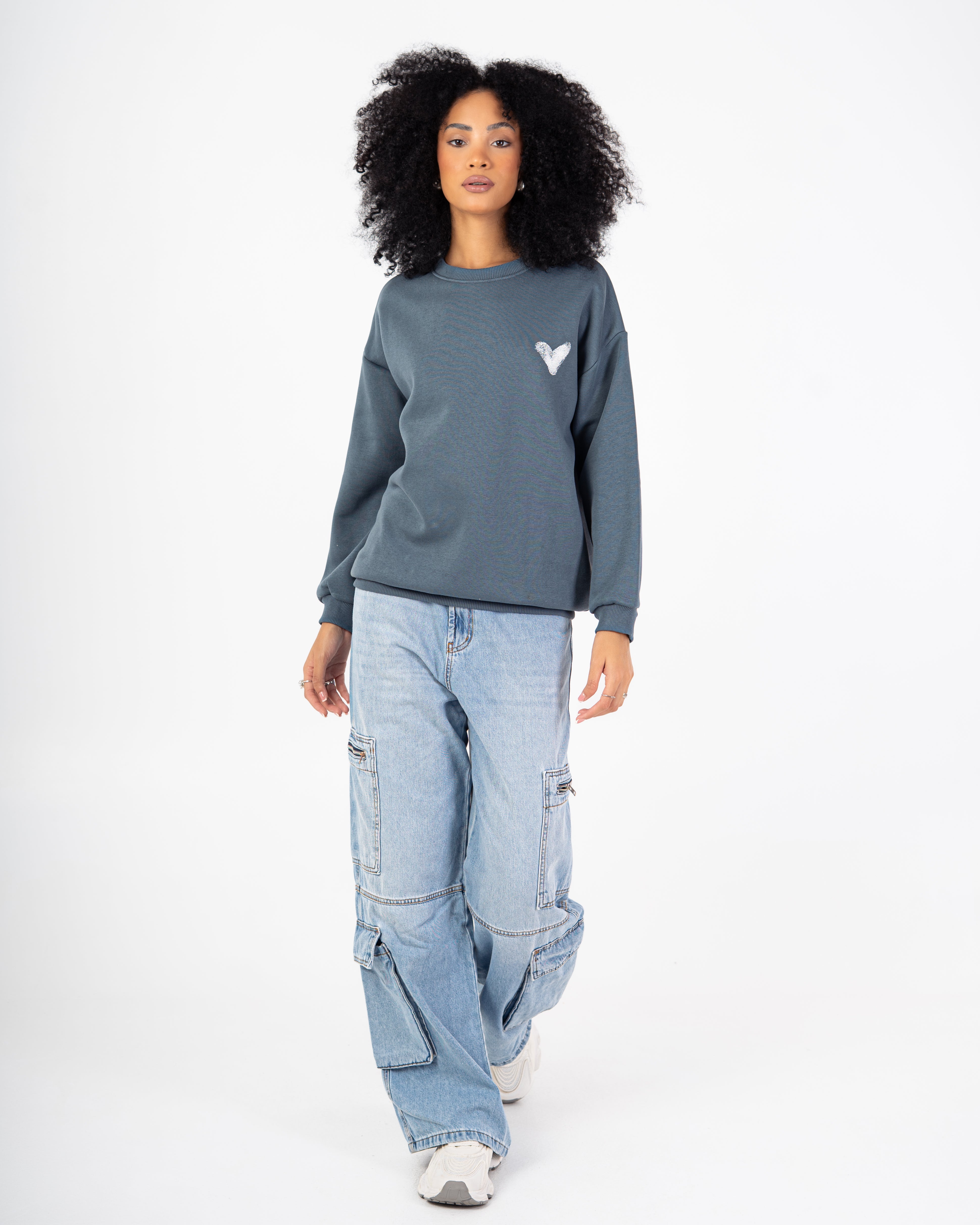 Sweatshirt – Small Front Heart (Back Print)