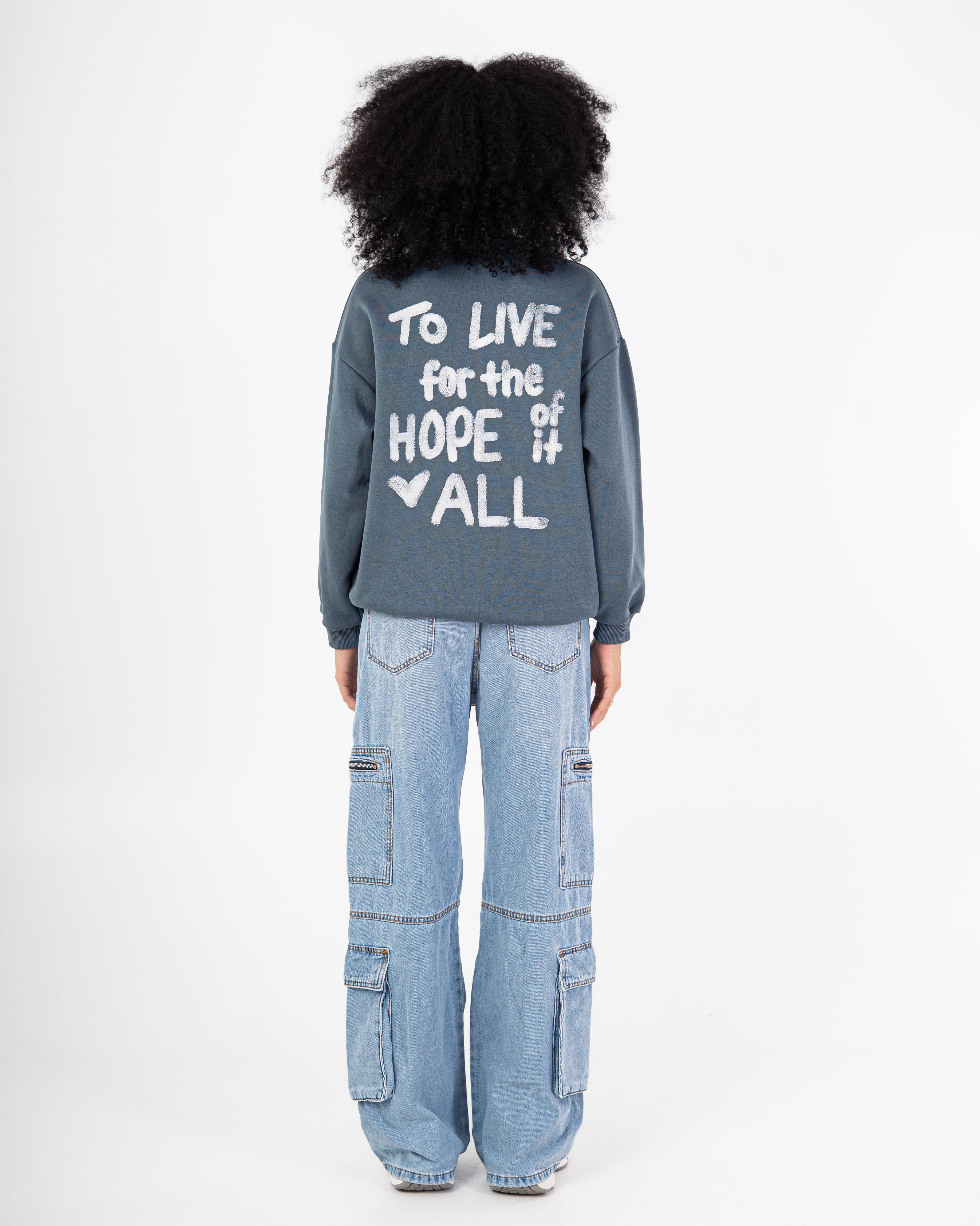 Sweatshirt – Small Front Heart (Back Print)