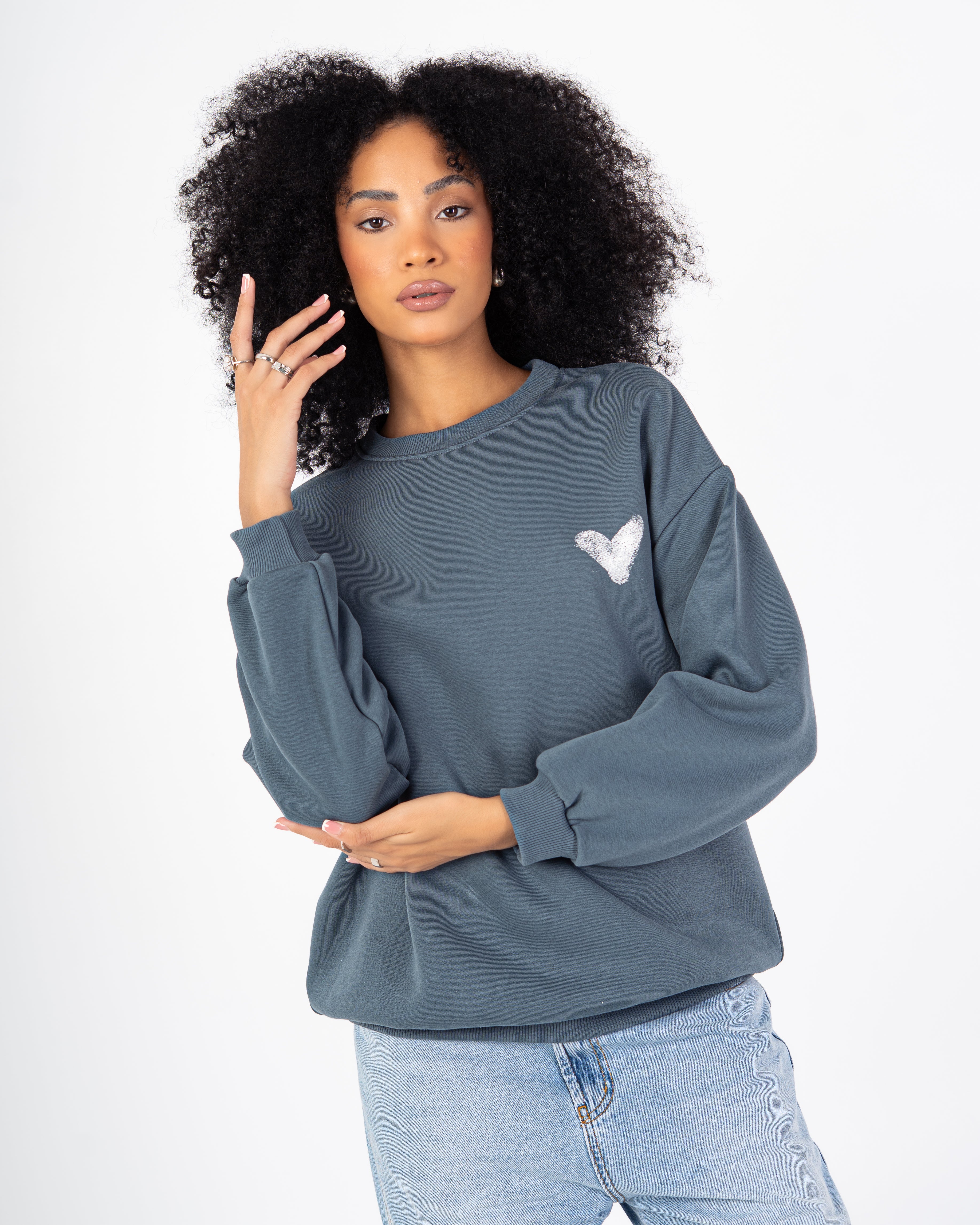 Sweatshirt – Small Front Heart (Back Print)