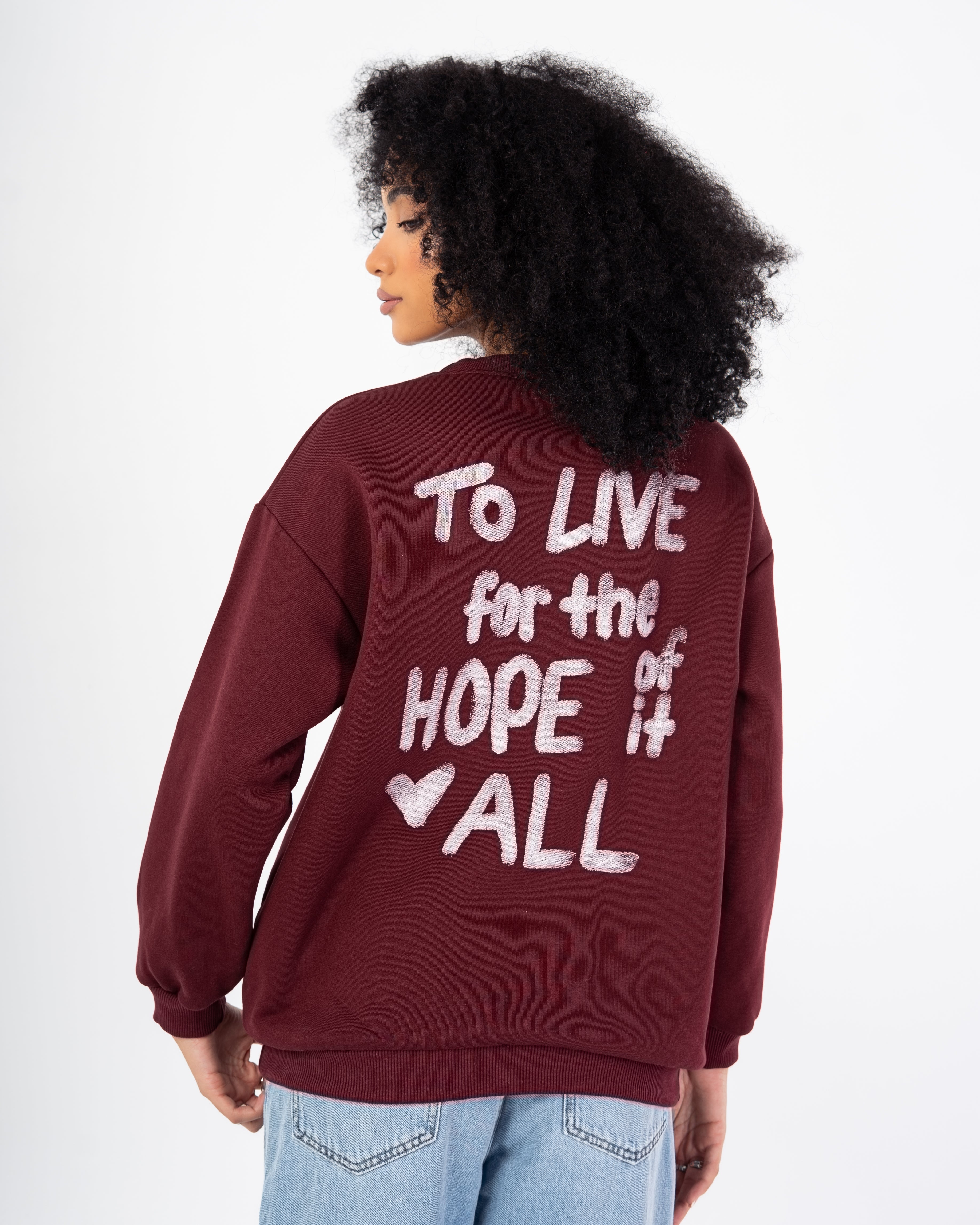 Sweatshirt – Small Front Heart (Back Print)