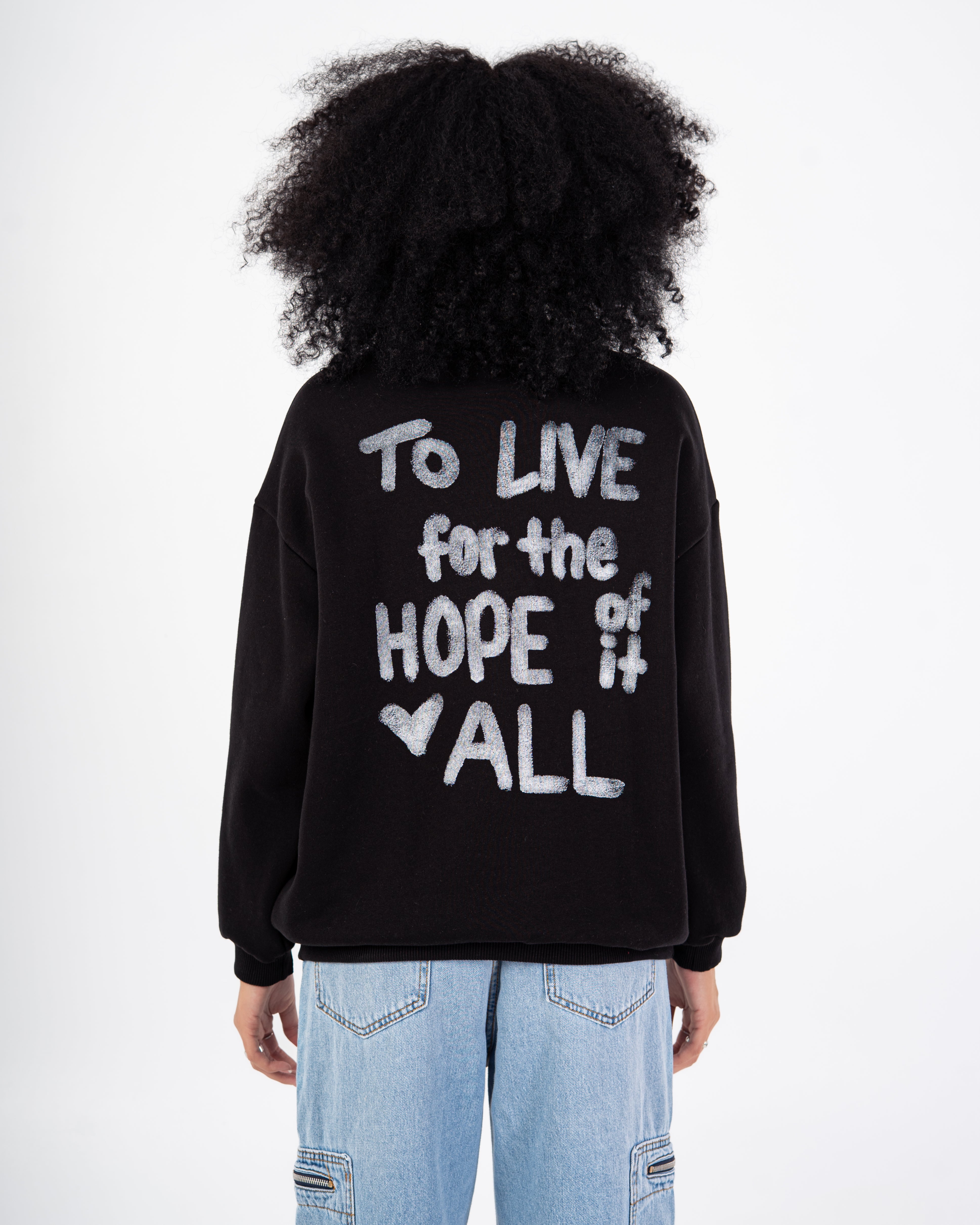 Sweatshirt – Small Front Heart (Back Print)