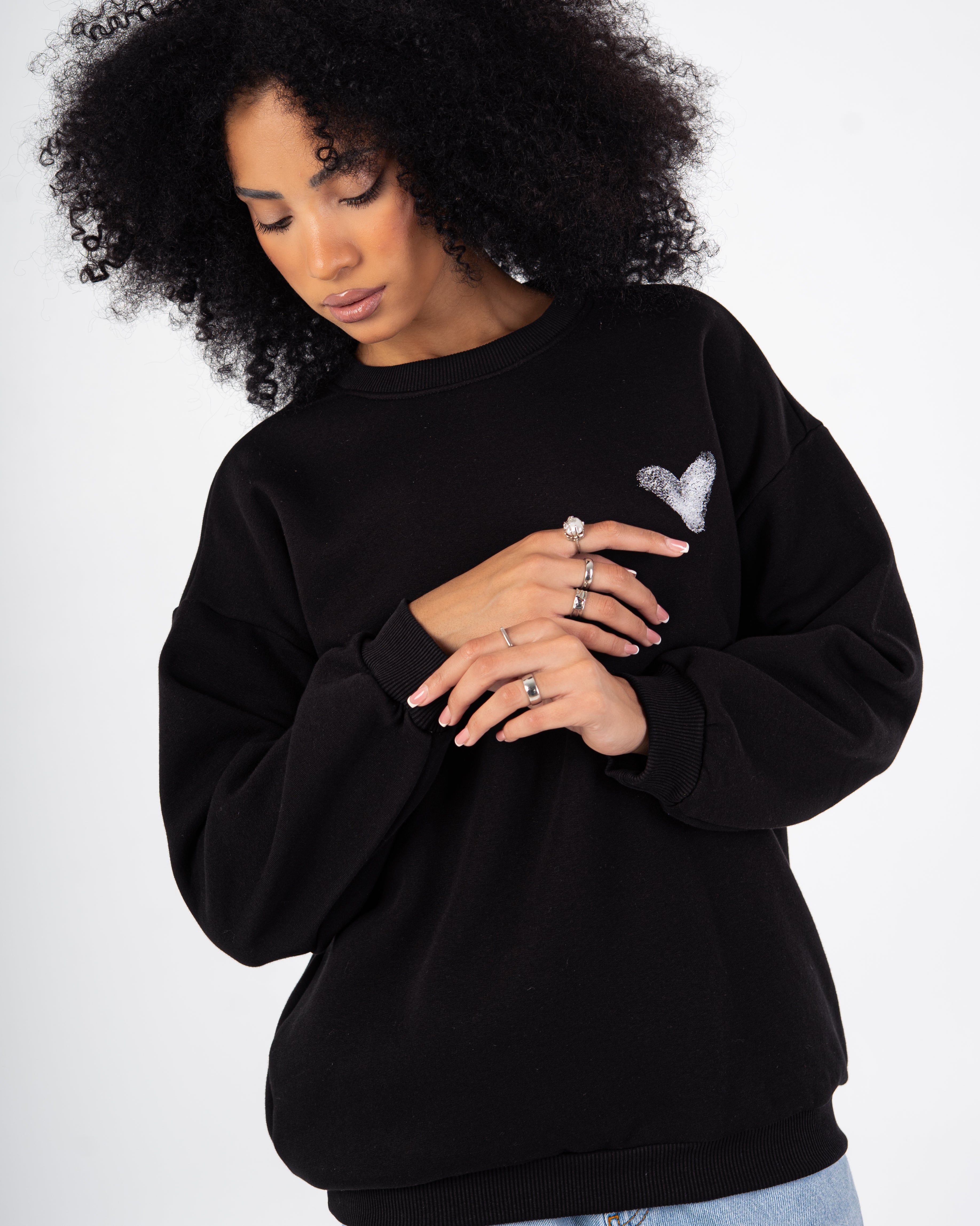 Sweatshirt – Small Front Heart (Back Print)