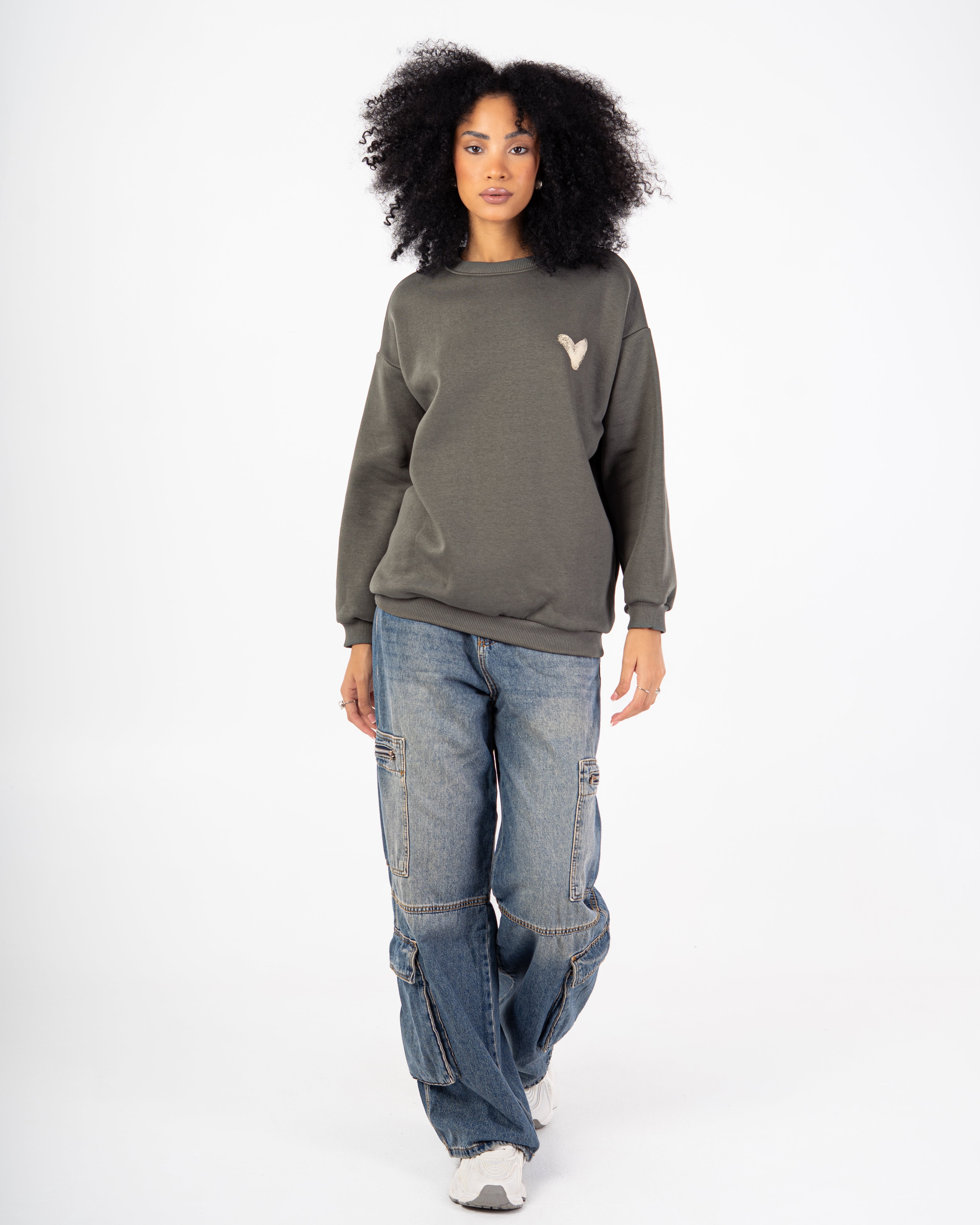 Sweatshirt – Small Front Heart (Back Print)