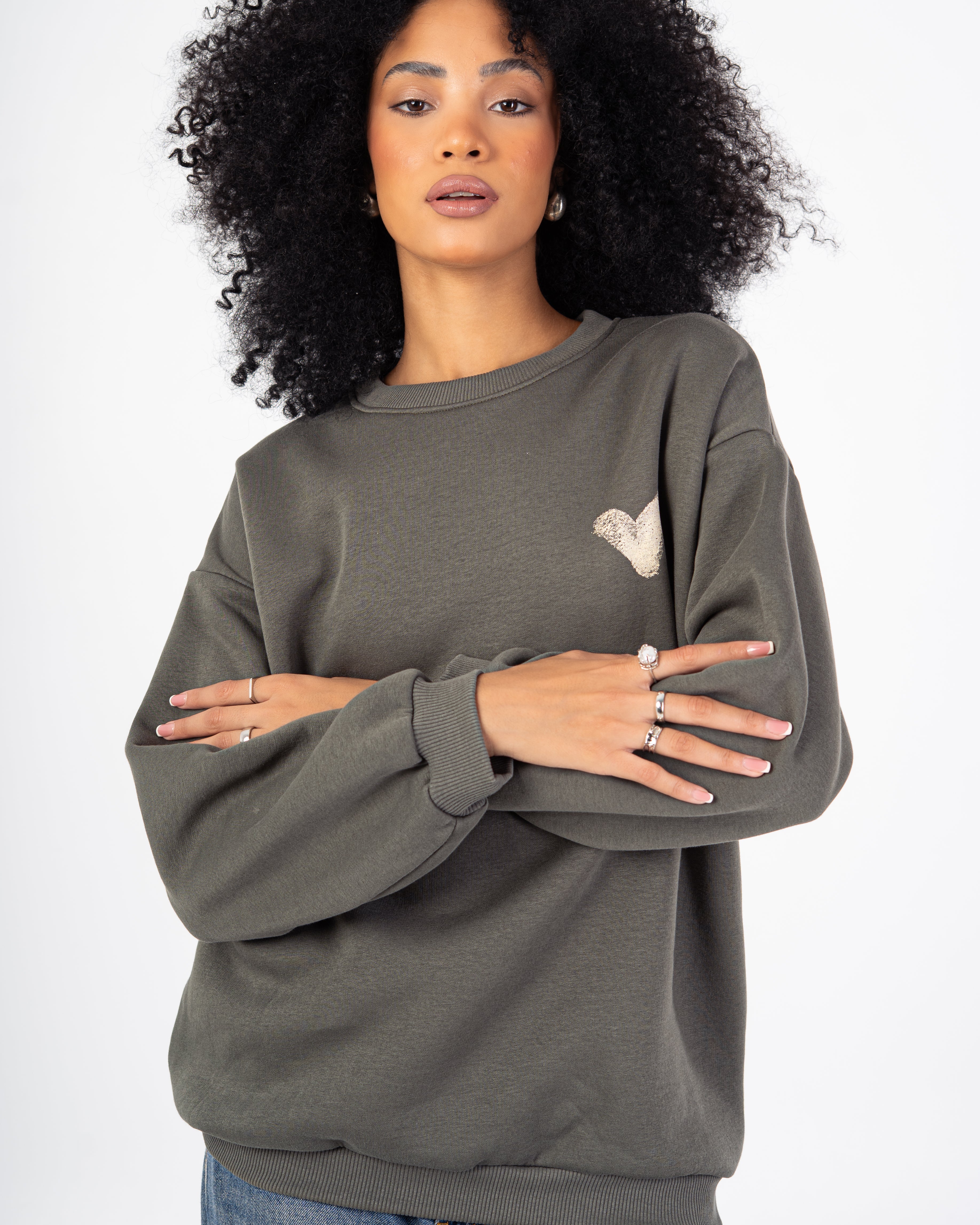 Sweatshirt – Small Front Heart (Back Print)