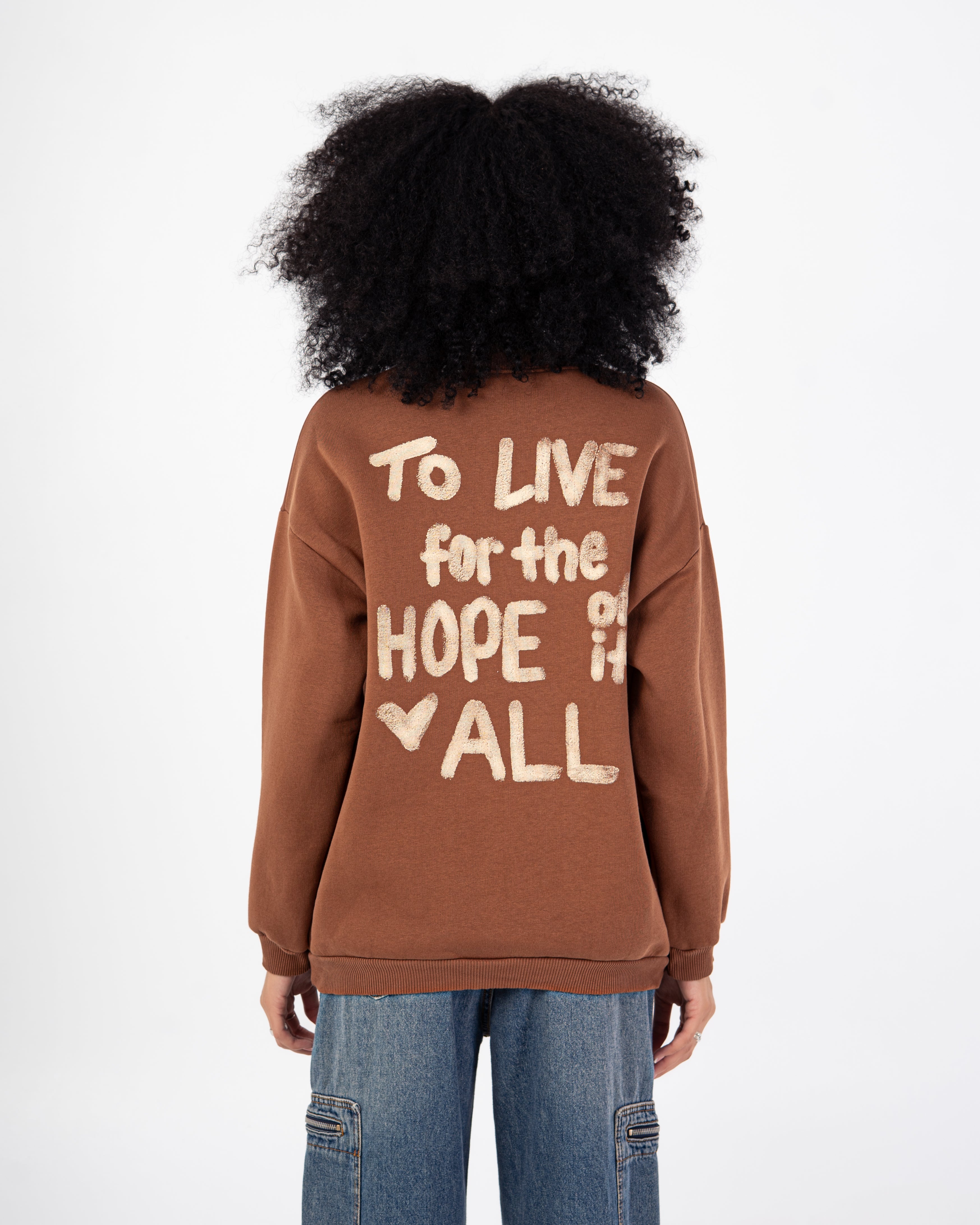 Sweatshirt – Small Front Heart (Back Print)