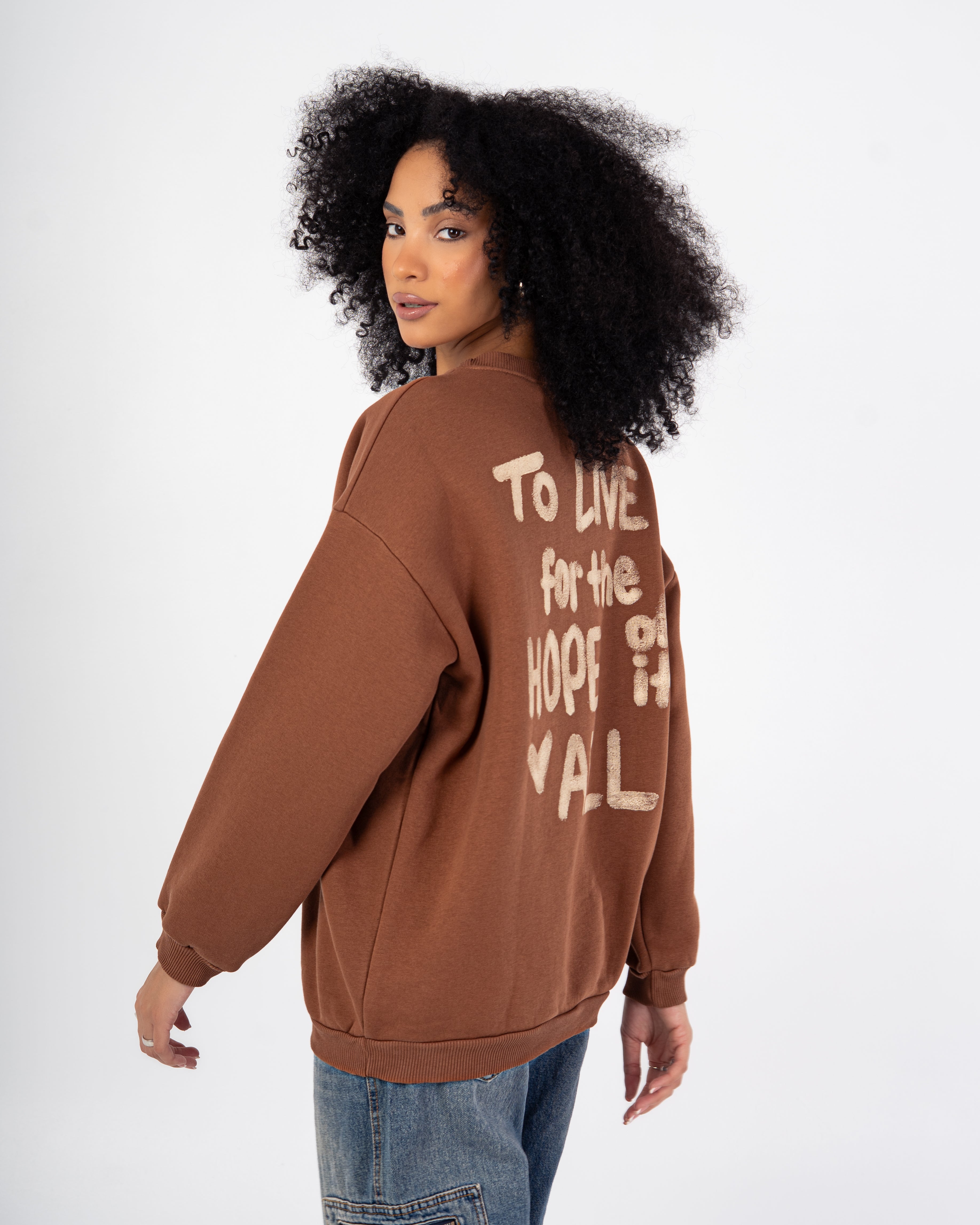 Sweatshirt – Small Front Heart (Back Print)