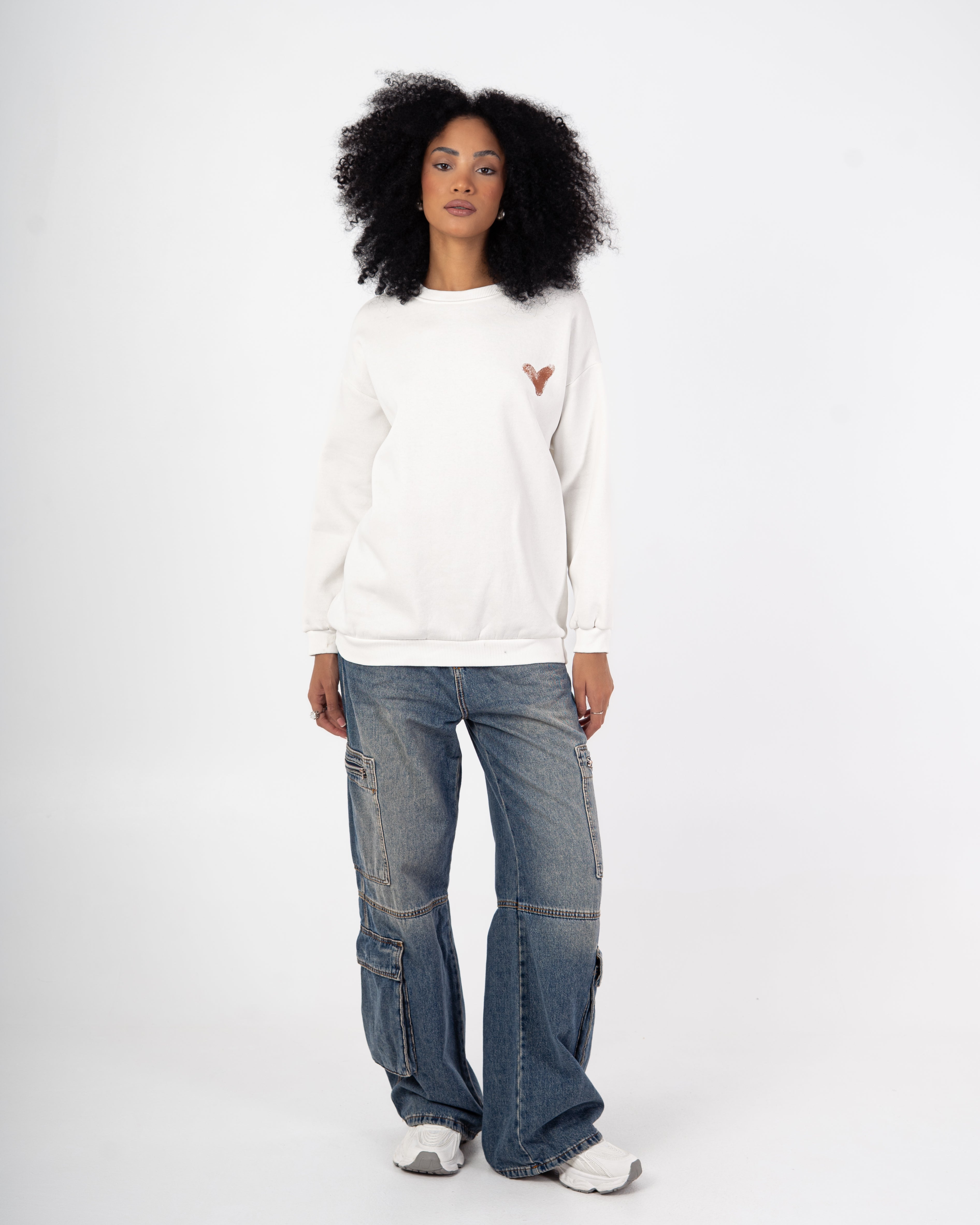 Sweatshirt – Small Front Heart (Back Print)
