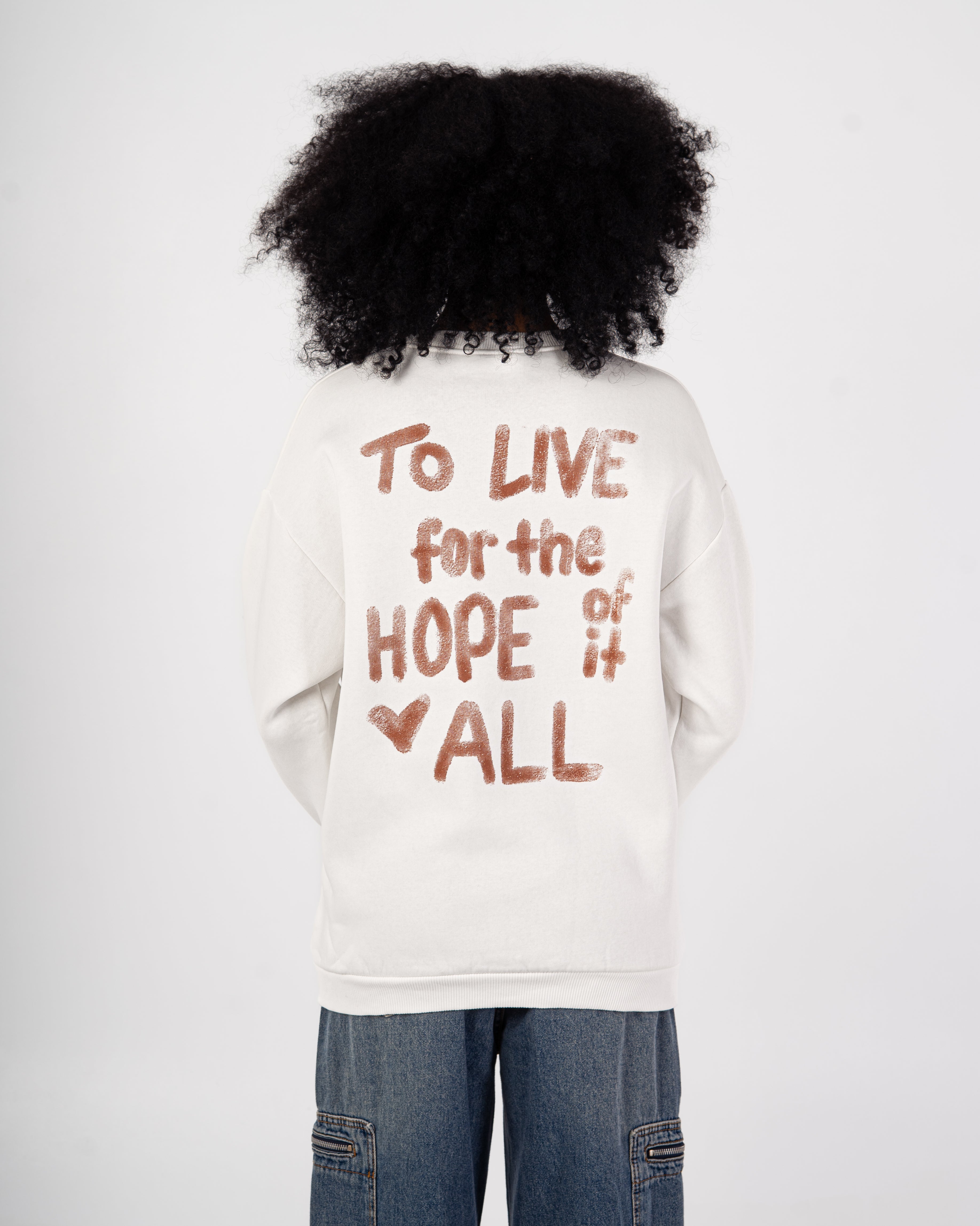 Sweatshirt – Small Front Heart (Back Print)