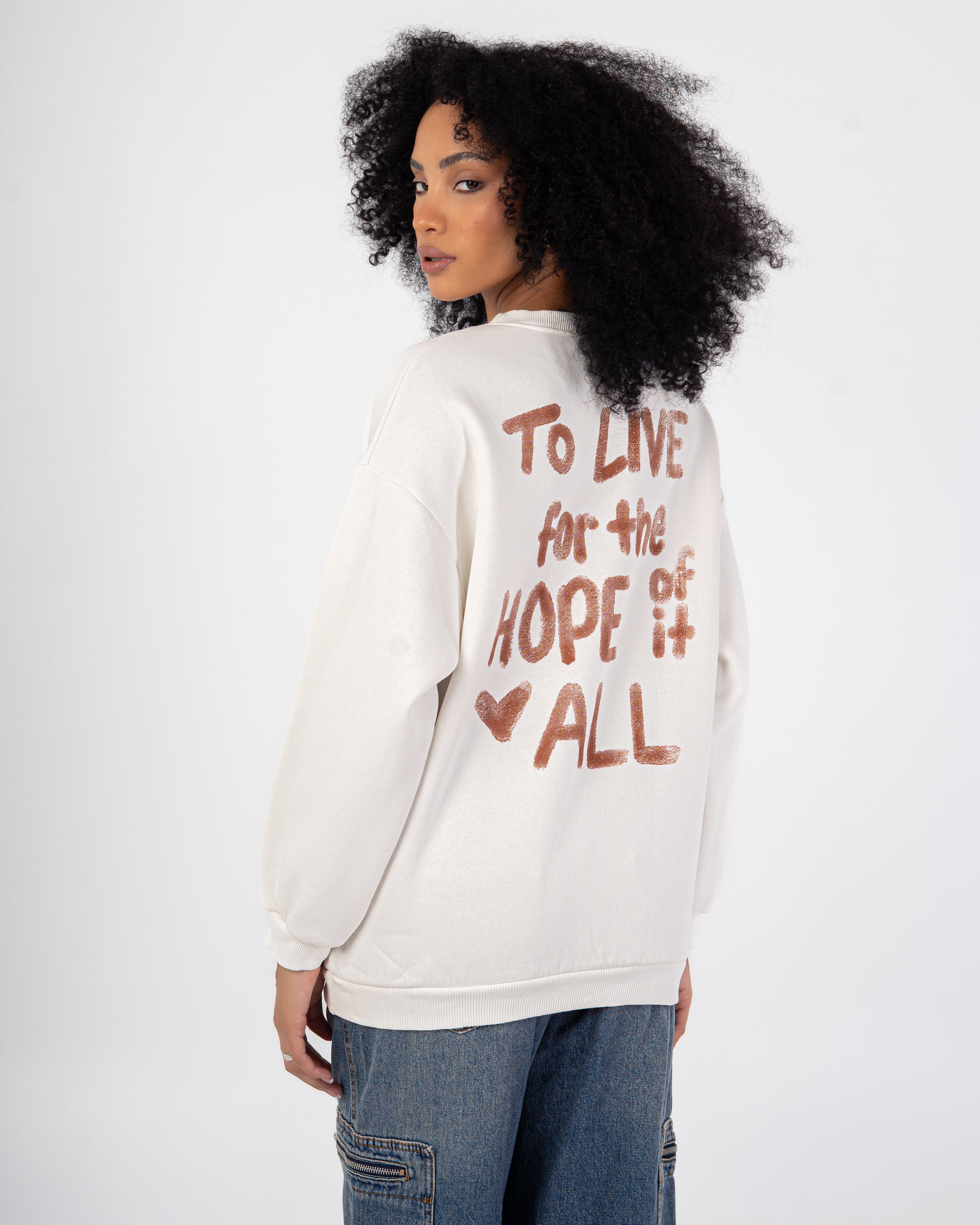 Sweatshirt – Small Front Heart (Back Print)