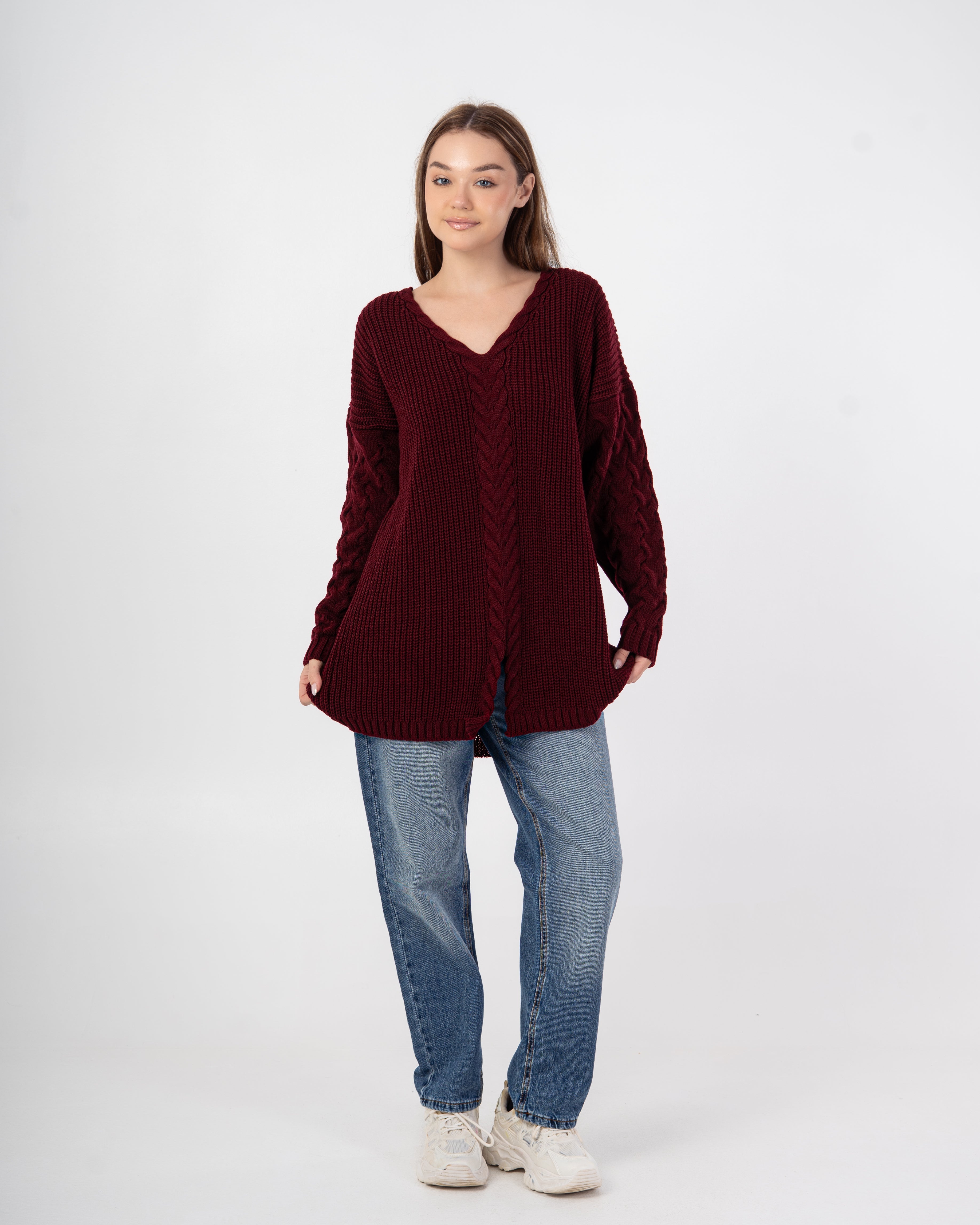 Knitwear Pullover – Long (Braided Pattern)