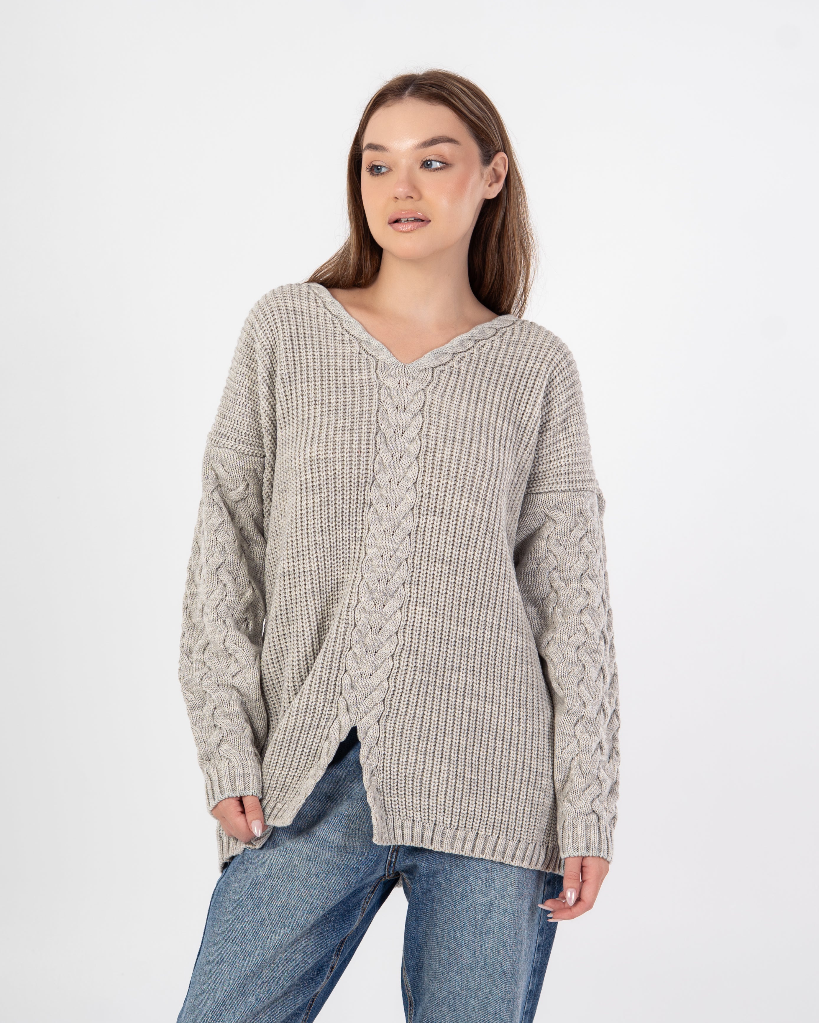 Knitwear Pullover – Long (Braided Pattern)