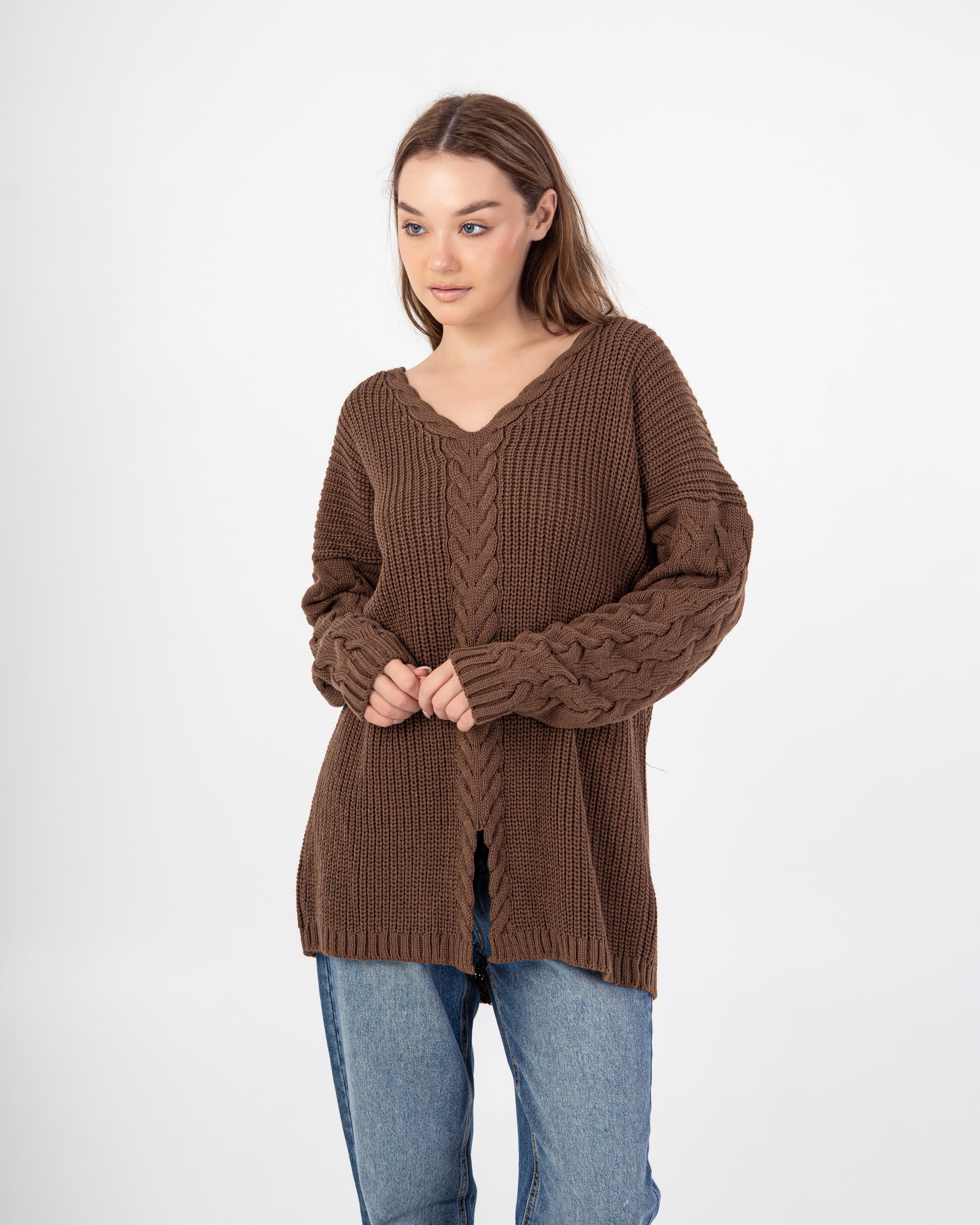 Knitwear Pullover – Long (Braided Pattern)
