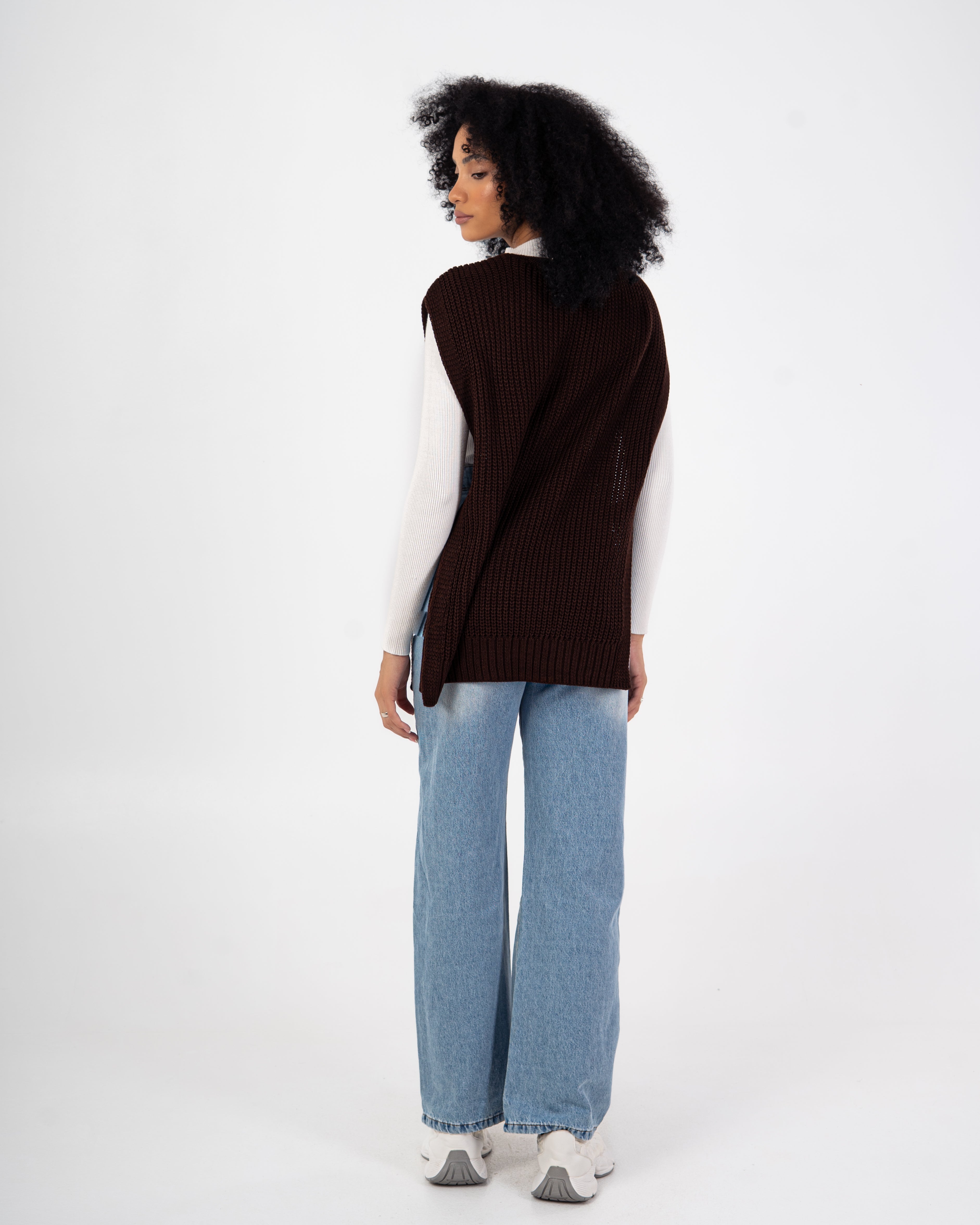 Knitwear Vest – Braided Pattern With Tie