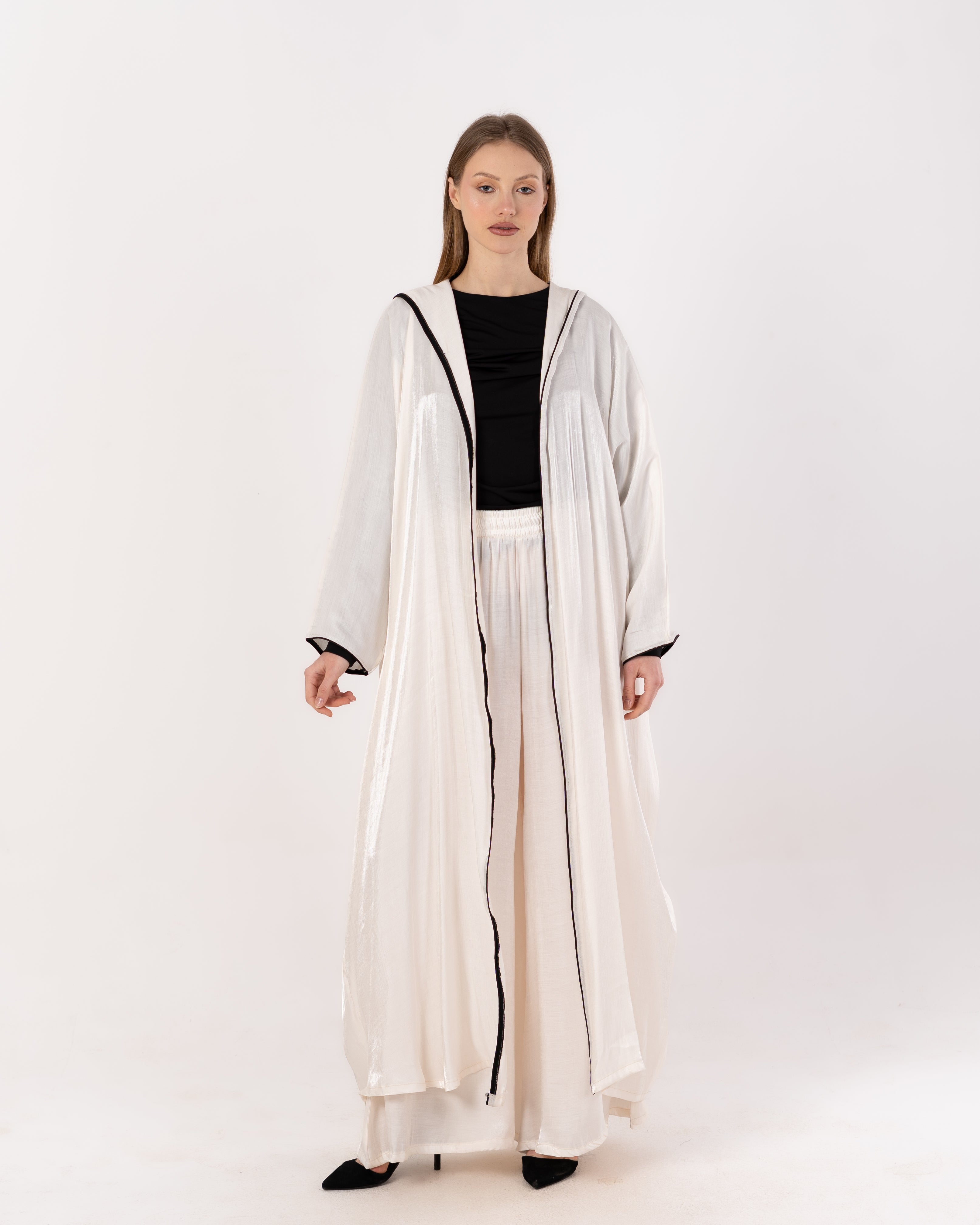 Satin Caftan - Plain (Hooded)