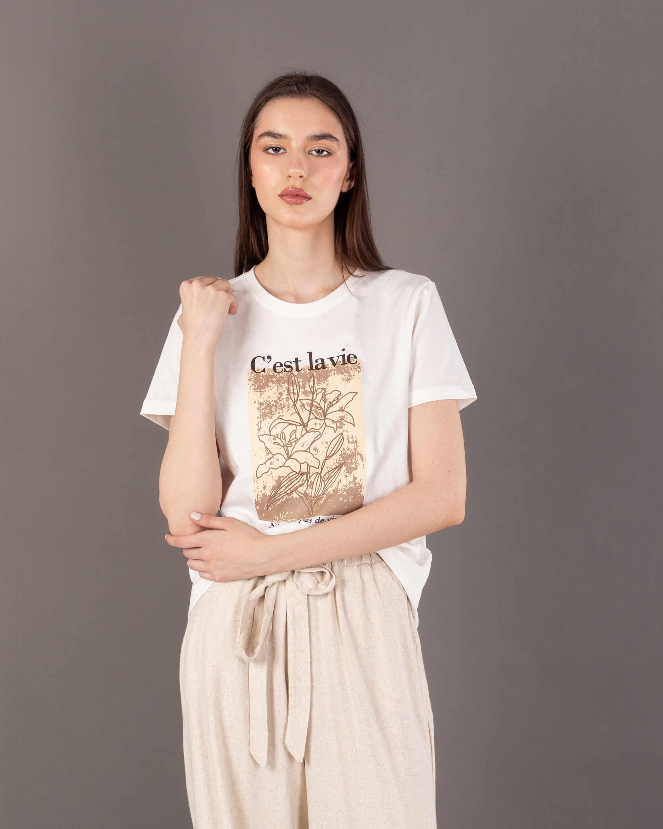 Chest Floral Print T-Shirt