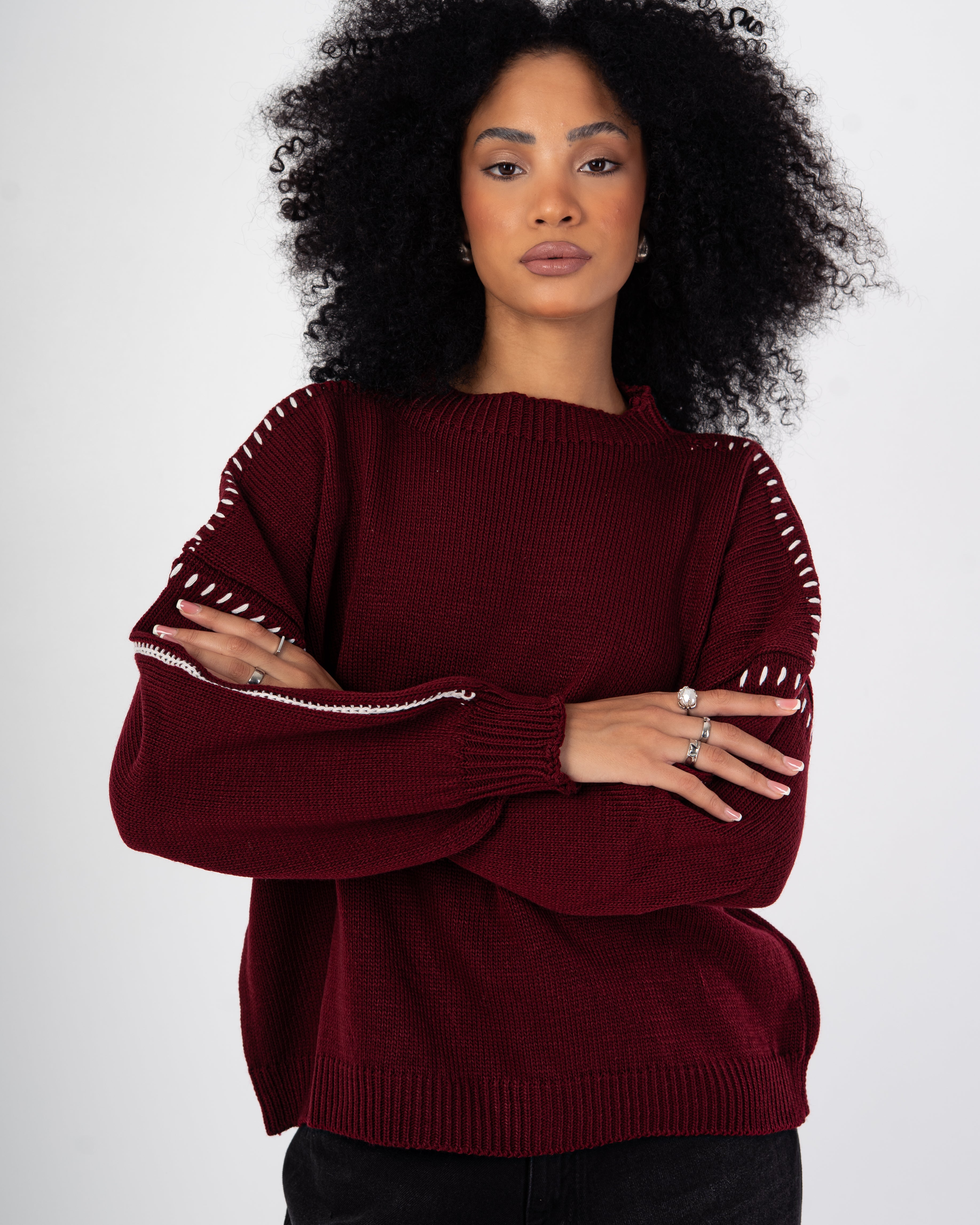 Knitwear Pullover – Embroidered (Shoulders-Sleeves)