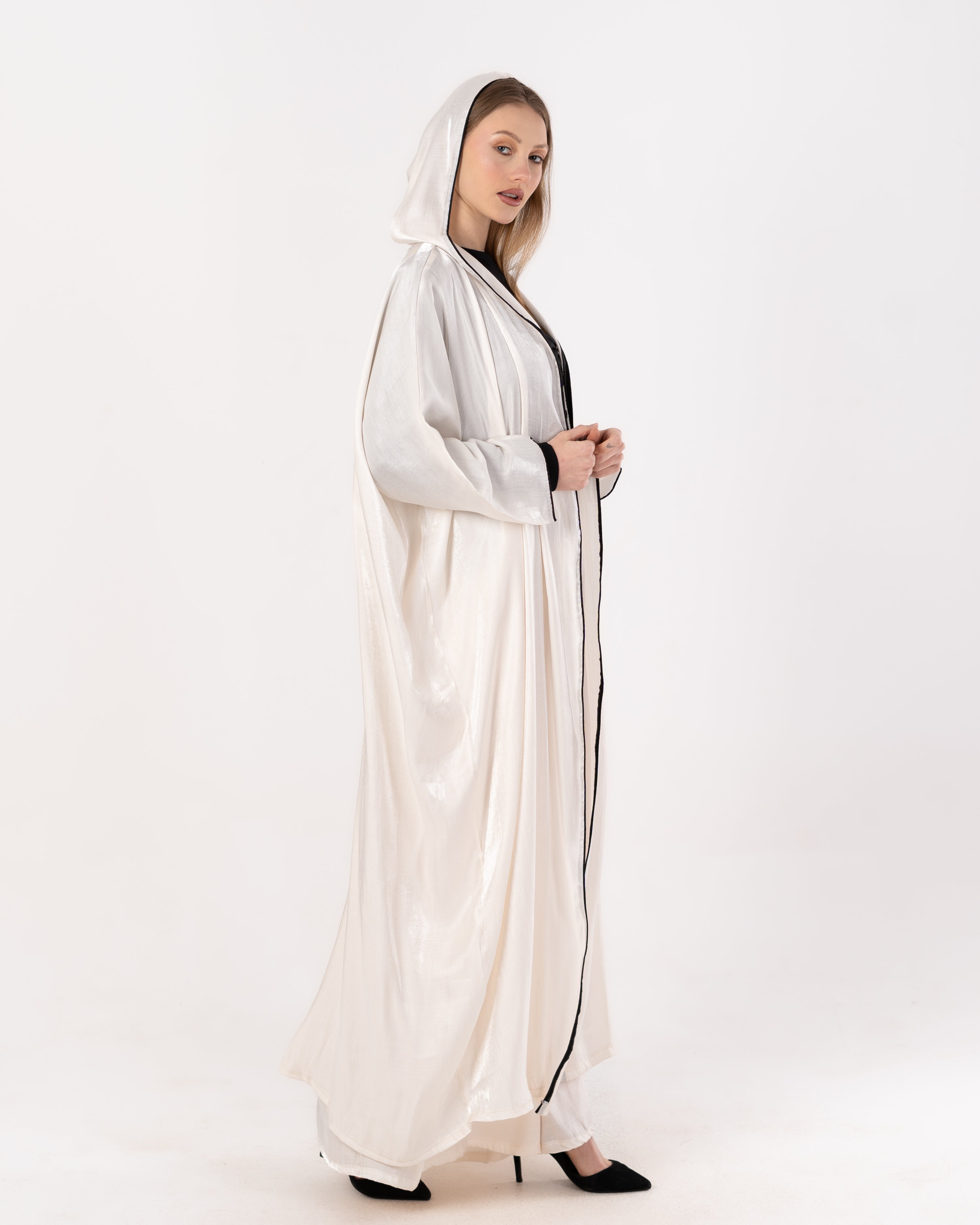 Satin Caftan - Plain (Hooded)