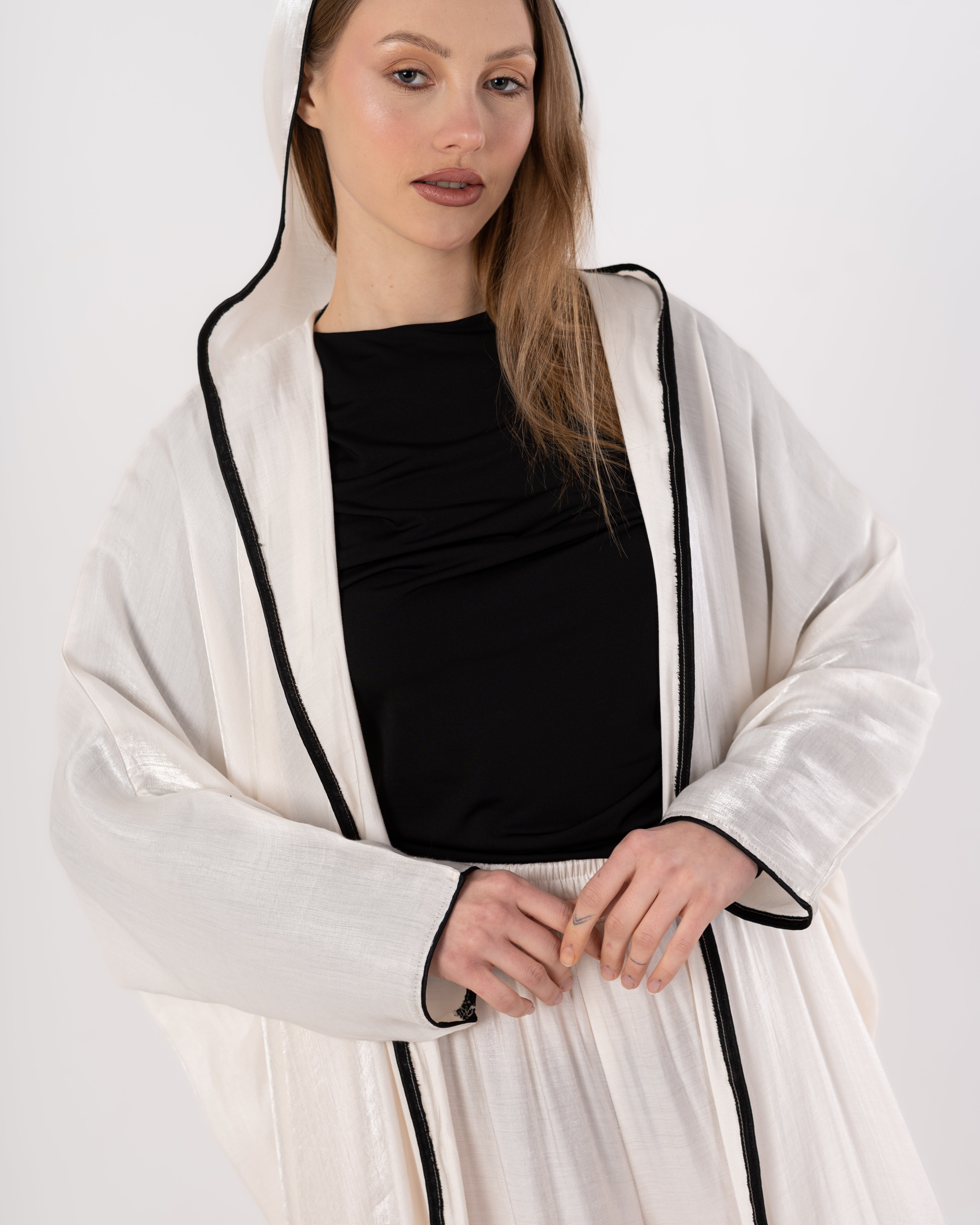 Satin Caftan - Plain (Hooded)