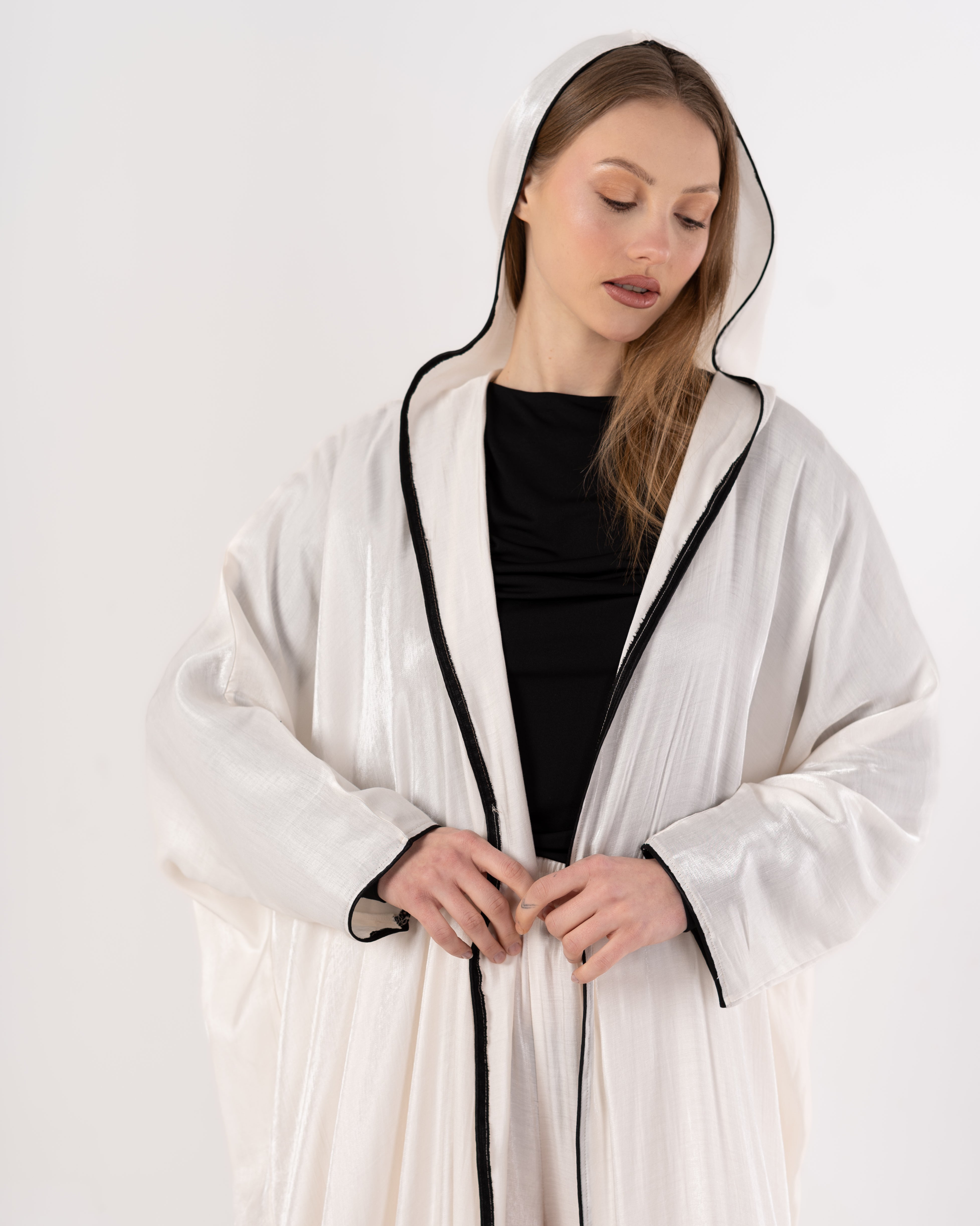 Satin Caftan - Plain (Hooded)