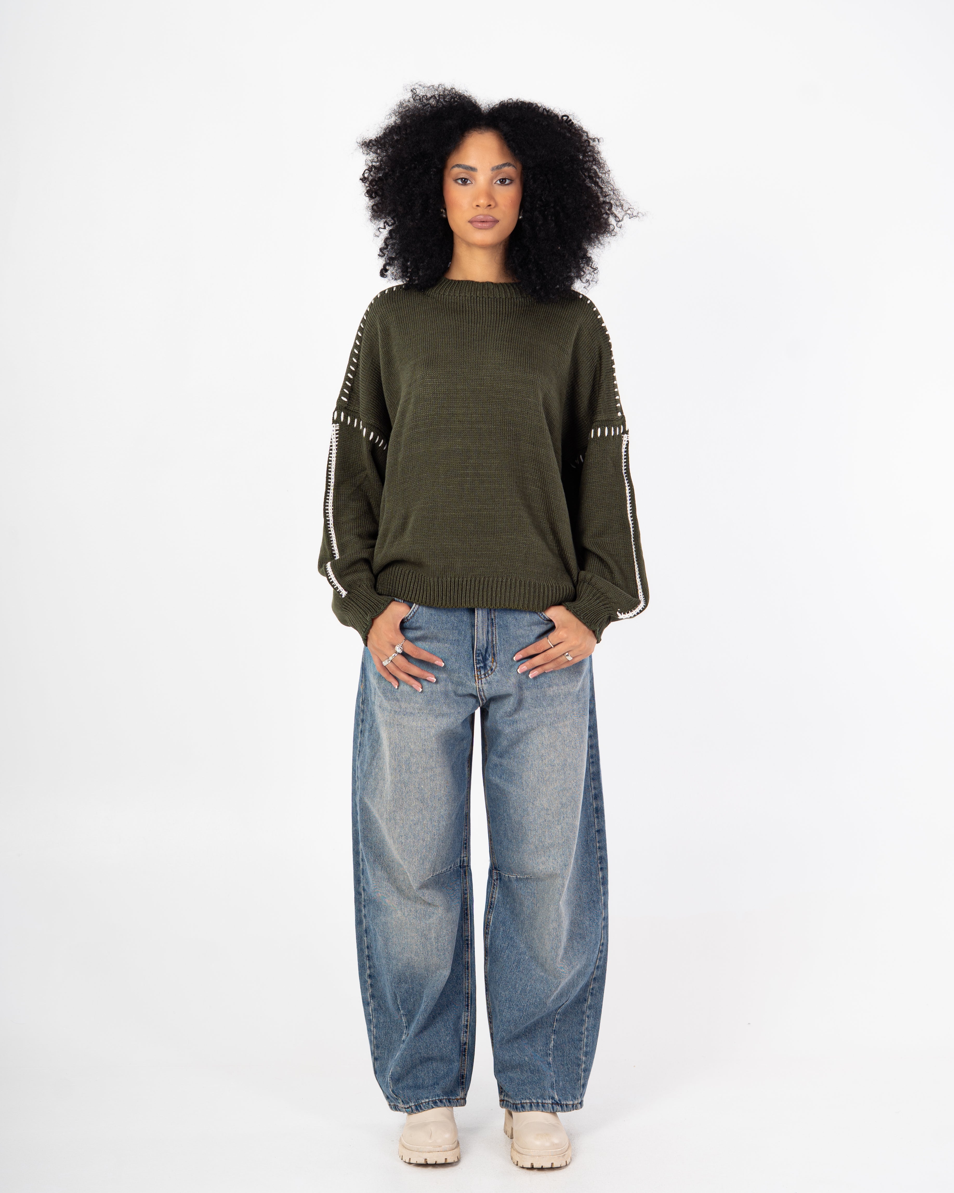 Knitwear Pullover – Embroidered (Shoulders-Sleeves)