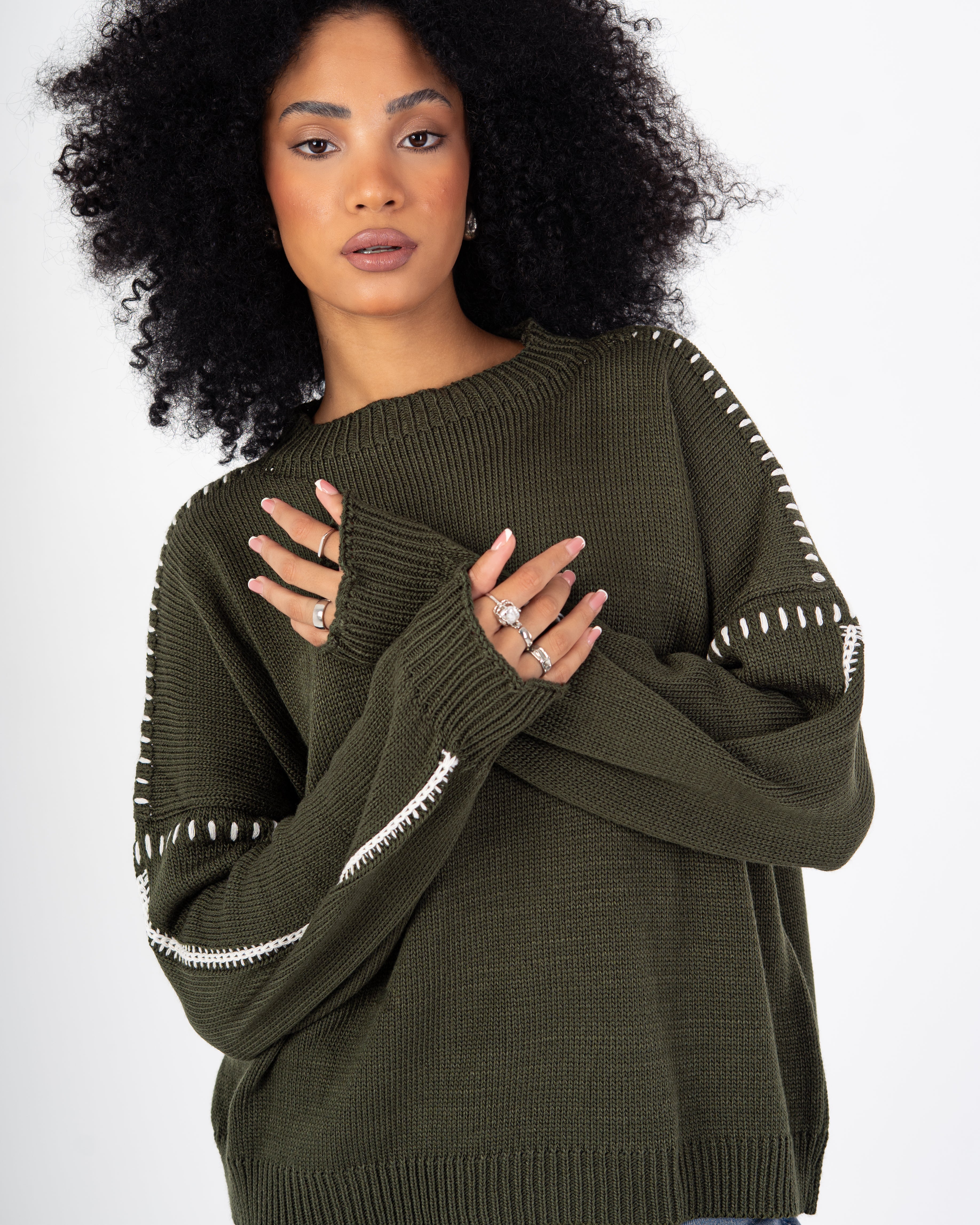 Knitwear Pullover – Embroidered (Shoulders-Sleeves)